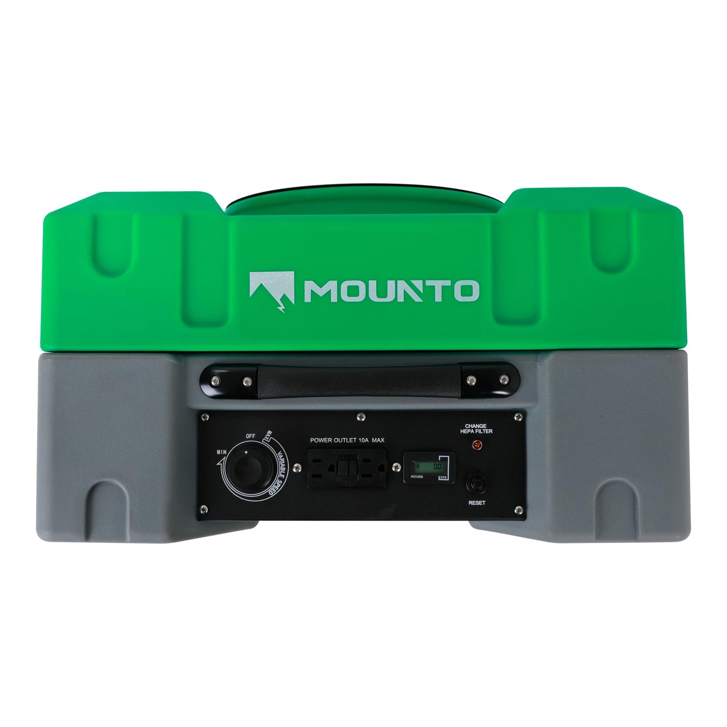 MOUNTO 550cfm Hepa Air Scrubber Industrial Air Cleaner- 550cfm Portable Air Purifier w/Variable Speed, Dual Outlet for Fire/Water Damage Restoration, Construction & Painting, Janitorial (Green)