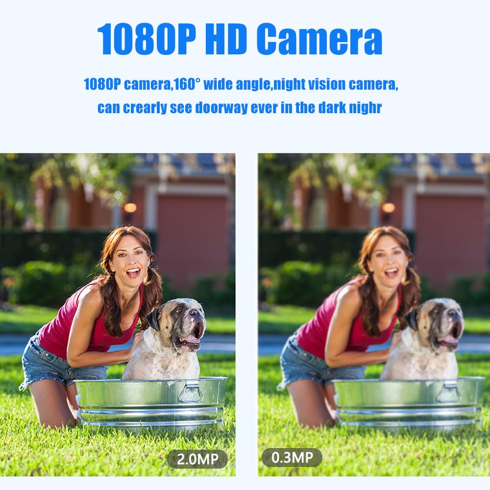 Wireless Video Doorbell Intercom 7 inch Touch Monitor System Wired 1080P Video Entry Doorphone Door Camera TUYA WiFi Smart Home Door Phone Kits for Home Villa Apartment,32G