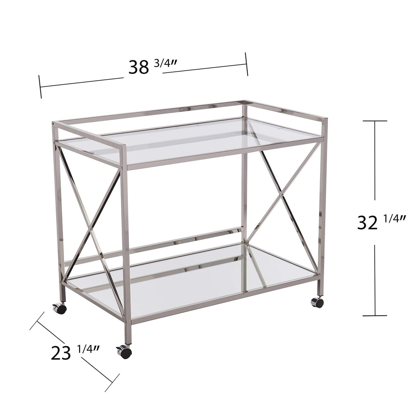 SEI FURNITURE Southern Enterprises Maxton Bar cart, Polished Silver