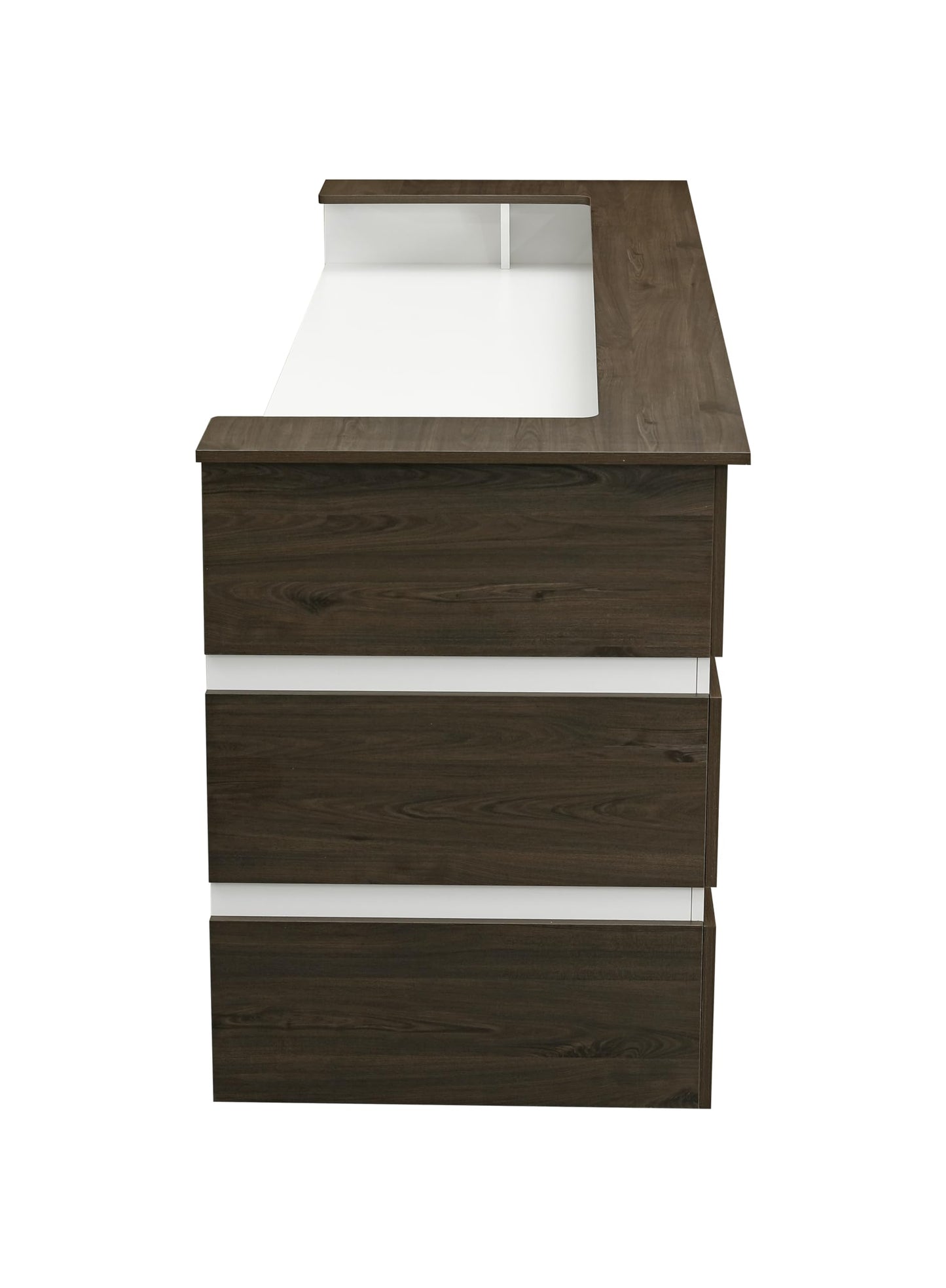 Mares 87" Wood Office Reception Desk Counter & Drawers w/Telescopic Rails & Chrome Handles | Cable Grommet Holes | Option to Add Logo | Front Table Furniture Nail Hair Beauty Salon Spa Restaurant