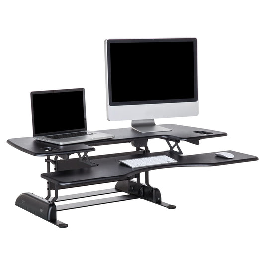 Vari VariDesk Pro Plus 48 - Adjustable Desk Converter with 11 Height Settings - Laptop Sit Stand Desk Riser for Home Office, Table Tops, Workspace - Fully Assembled with Spring Loaded Lift - Black