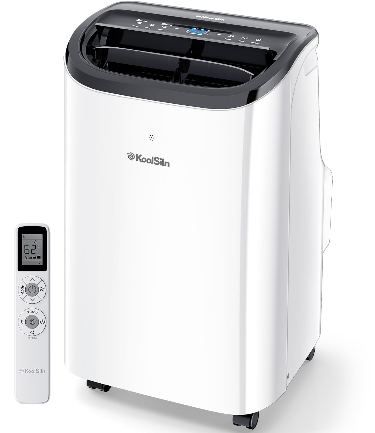 12,000 BTU Portable Air Conditioner, Covers Up to 550 Sq. Ft. with Auto-Evaporation & Low-Noise Operation, Includes Remote Control, Ideal for Large Rooms, Off White