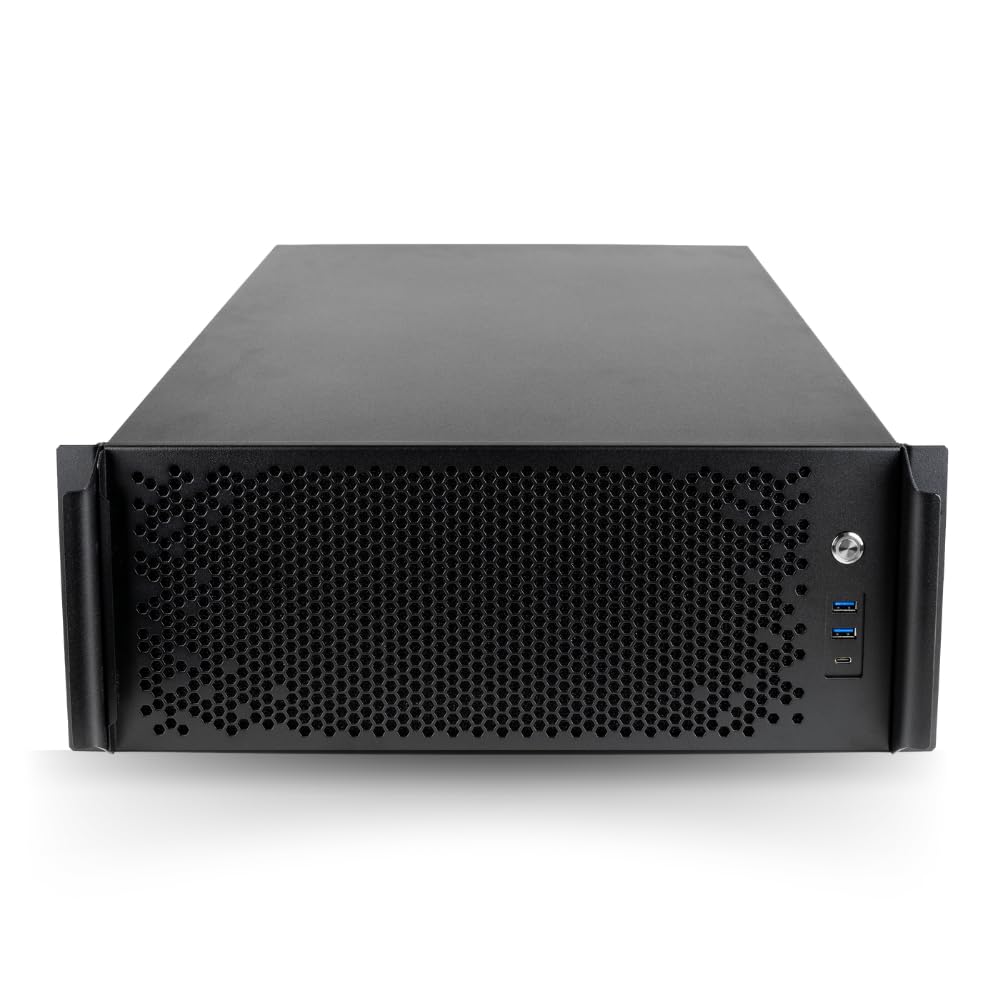 Quiet Rackmount Computer (RTX 5090 32GB, 4.3-5.7 GHz AMD Ryzen 9 9950X Processor, 96GB RAM, 4TB SSD, W11 Pro) - 4U Rack Mount Server or Workstation Desktop PC for Home, Business and Gaming