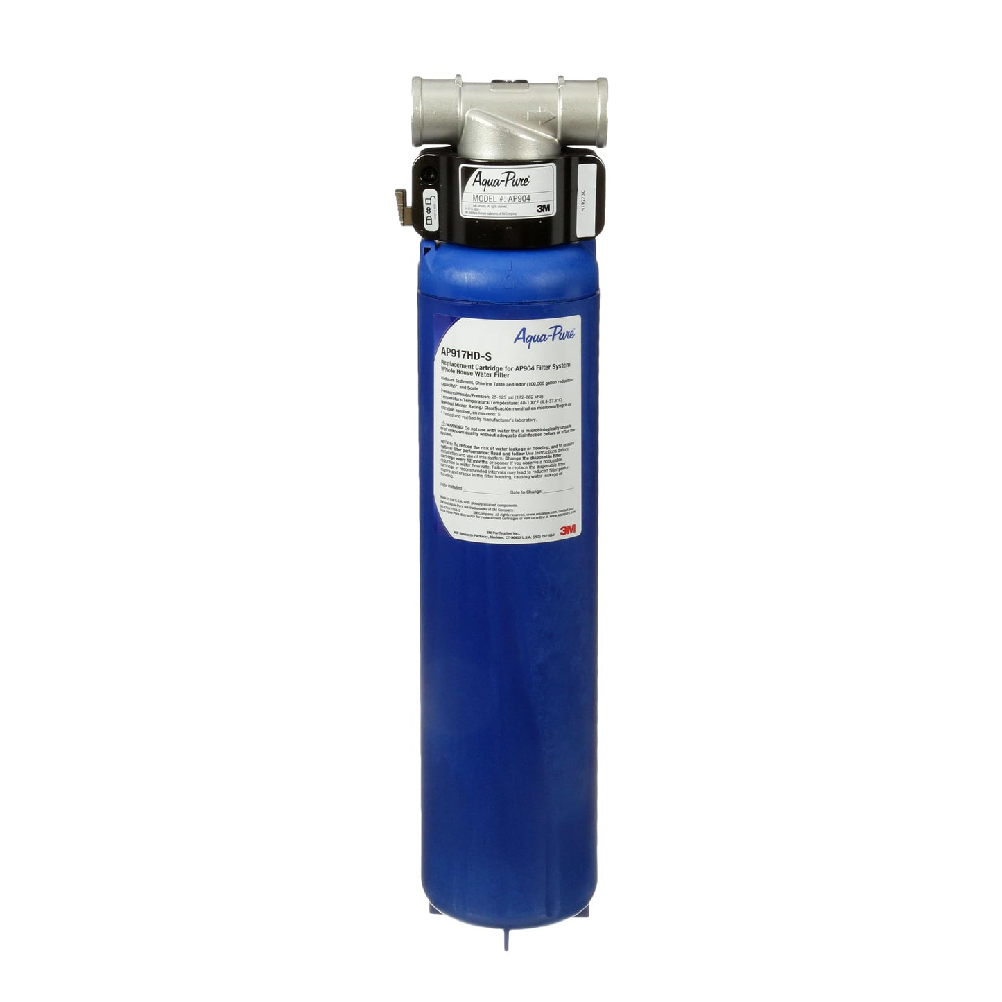 3M Aqua-Pure Whole House Sanitary Quick Change Water Filter System AP904, Reduces Sediment, Chlorine Taste and Odor, and Scale, Heavy Duty, 100,000 Gallon