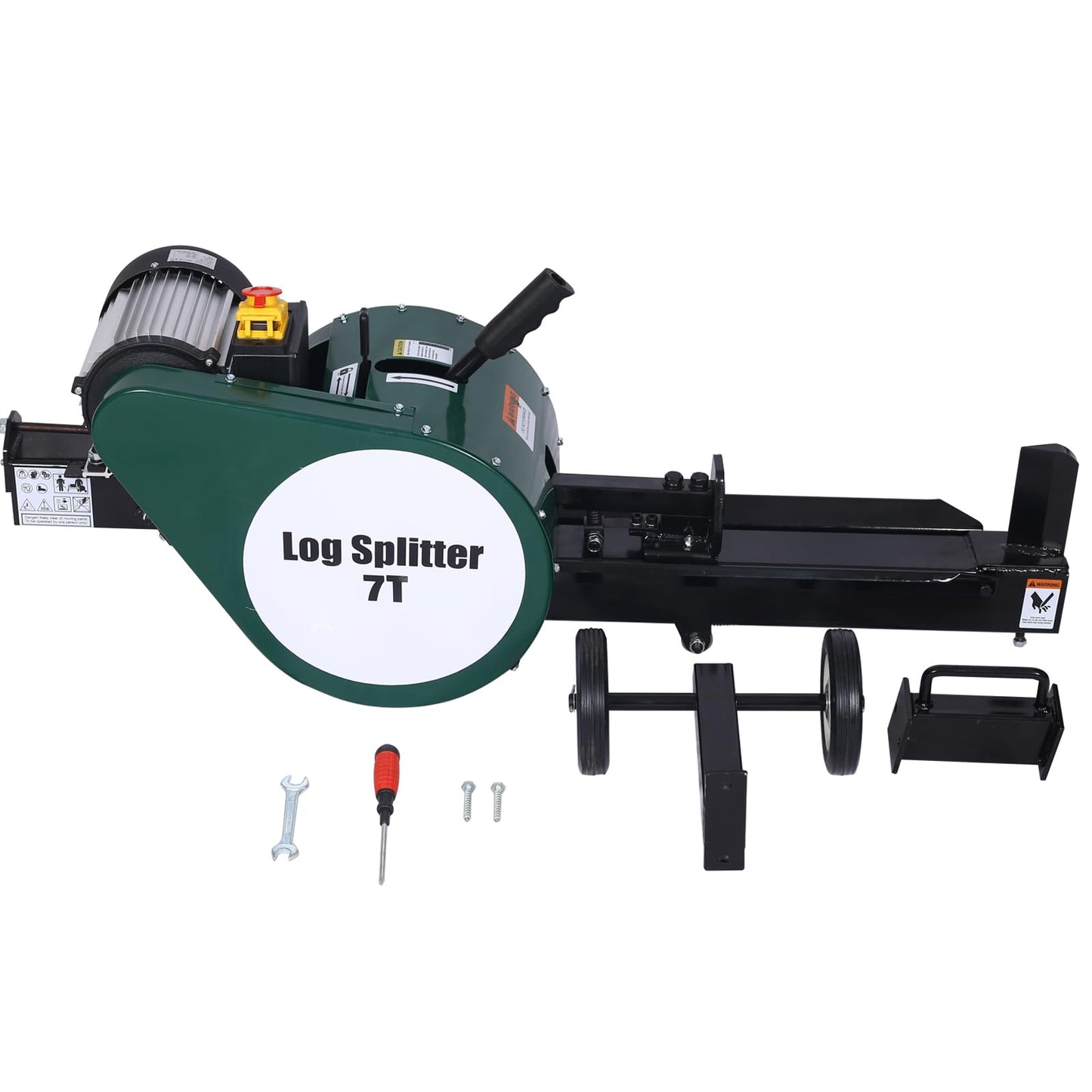 EscoSunshine Electric Log Splitter 7 Ton, Double Flywheel Electric Log Splitter, Wood Splitter Electric Powered 16A 2Hp, Electric Firewood Splitting Machine Horizontal with Mobile Wheels