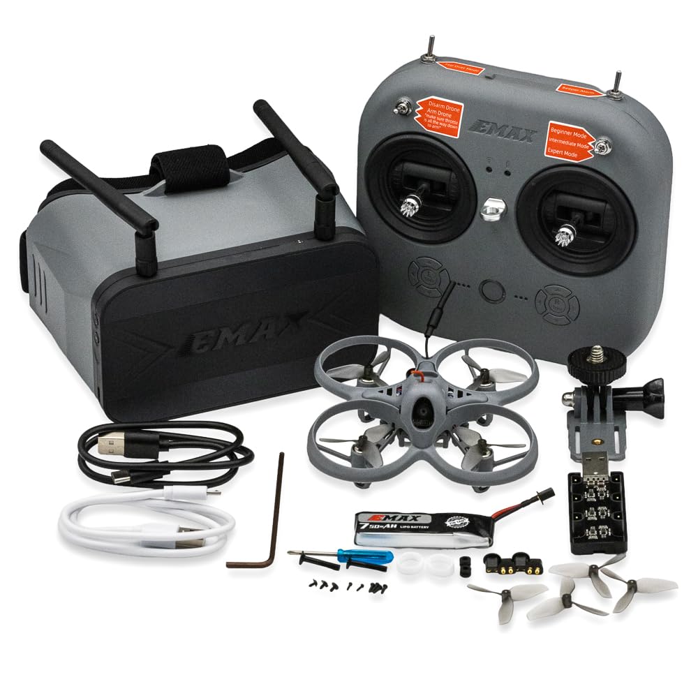 Tinyhawk Lite FPV Drone with Camera RTF Kit With FPV Goggles and Remote Control for Beginners Ready To Fly Set with ERLS RunCam Nano 3 VTX 25mW 100mW 400mW Super Light 37g 75mm 750mAh