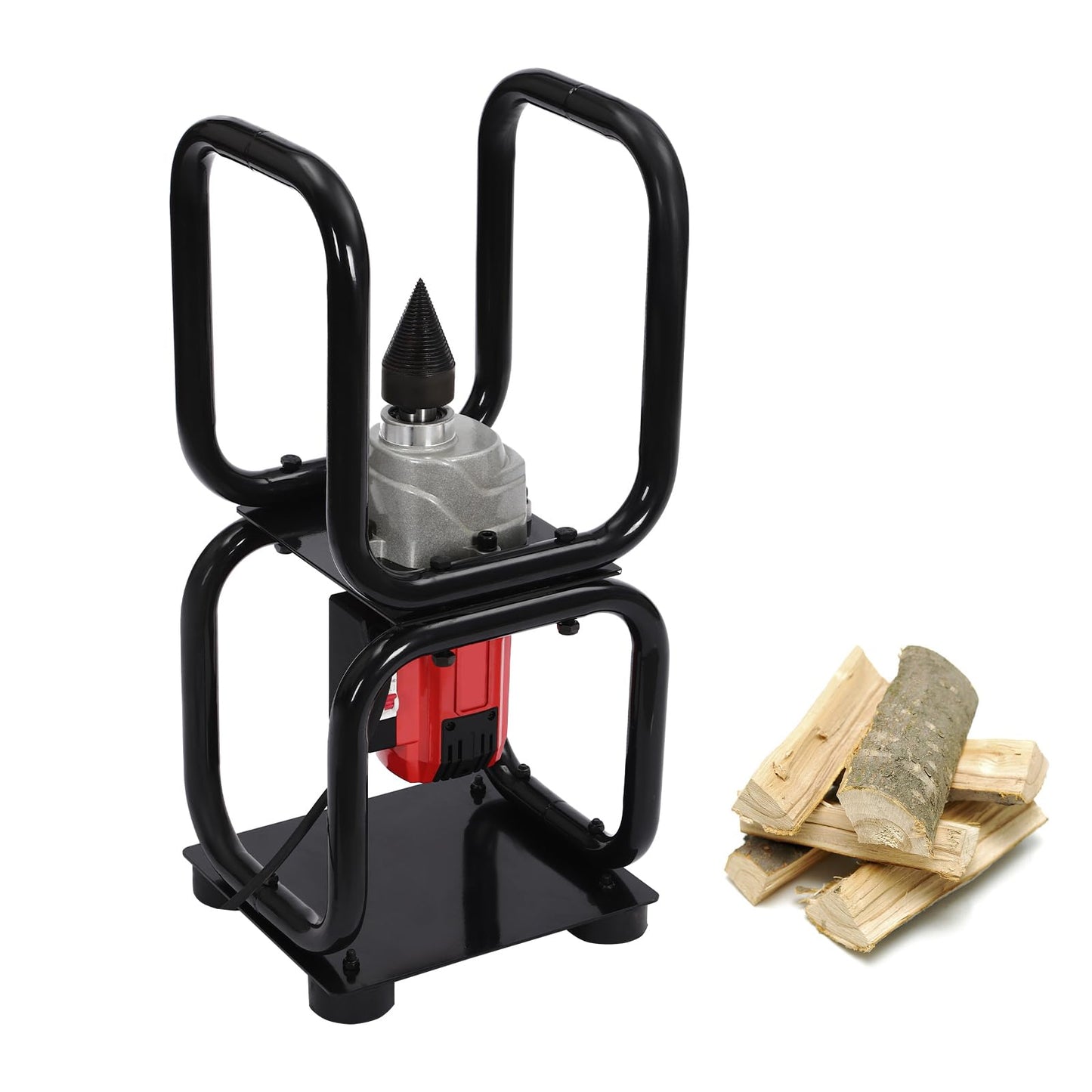 TFCFL Electric Log Splitter, Heavy Duty Wood Splitter Tool Firewood Splitter Stand 450RPM Firewood Cutter Cracker Machine 3.3KW for Wood Within 9.45in
