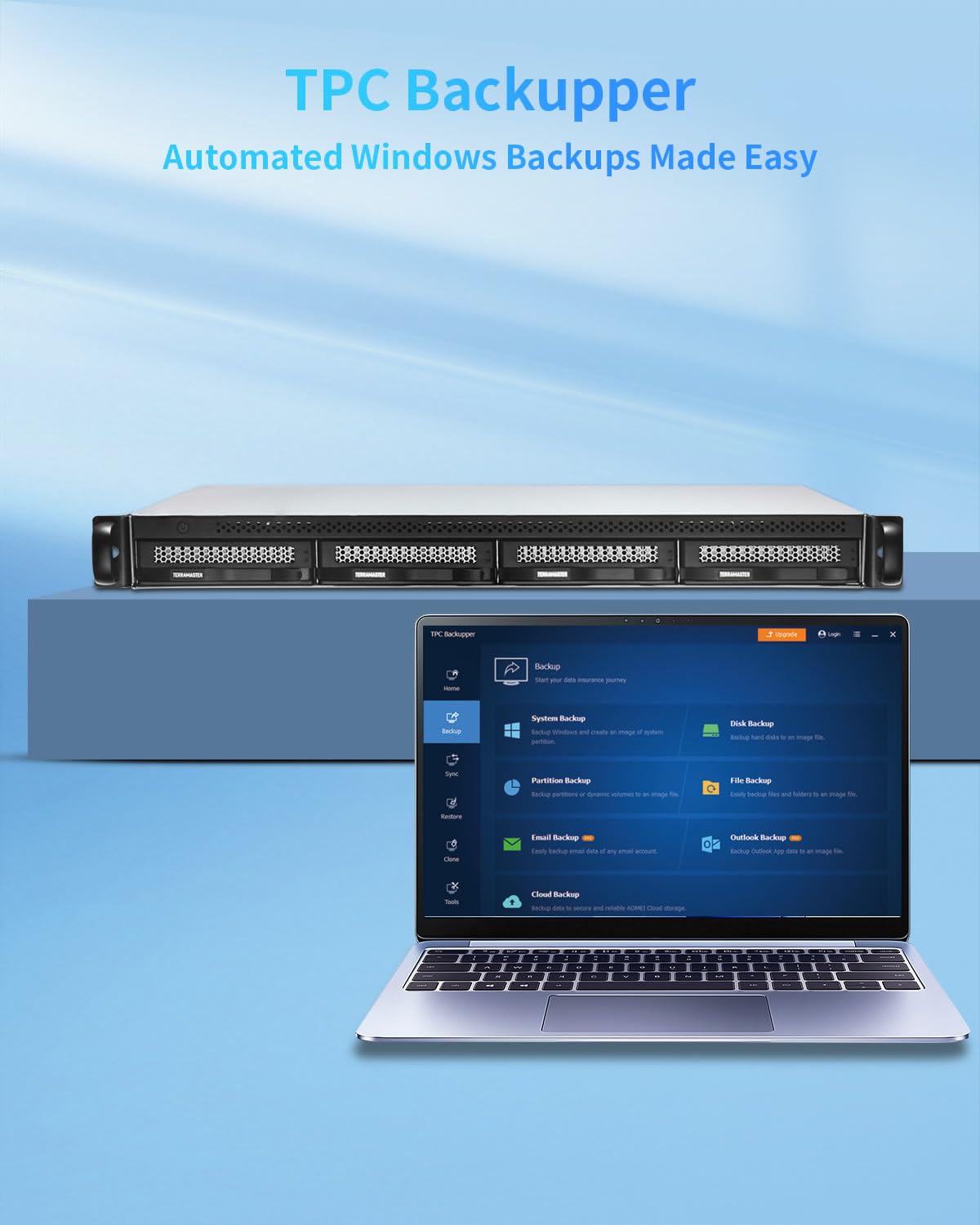 TERRAMASTER D4-320U Hard Drive Enclosure - 4Bay 1U Rack Mount USB 3.2 Gen2 10Gbps Type-C External USB Storage Compact Chassis Hot Swappable Plug and Play (Diskless)