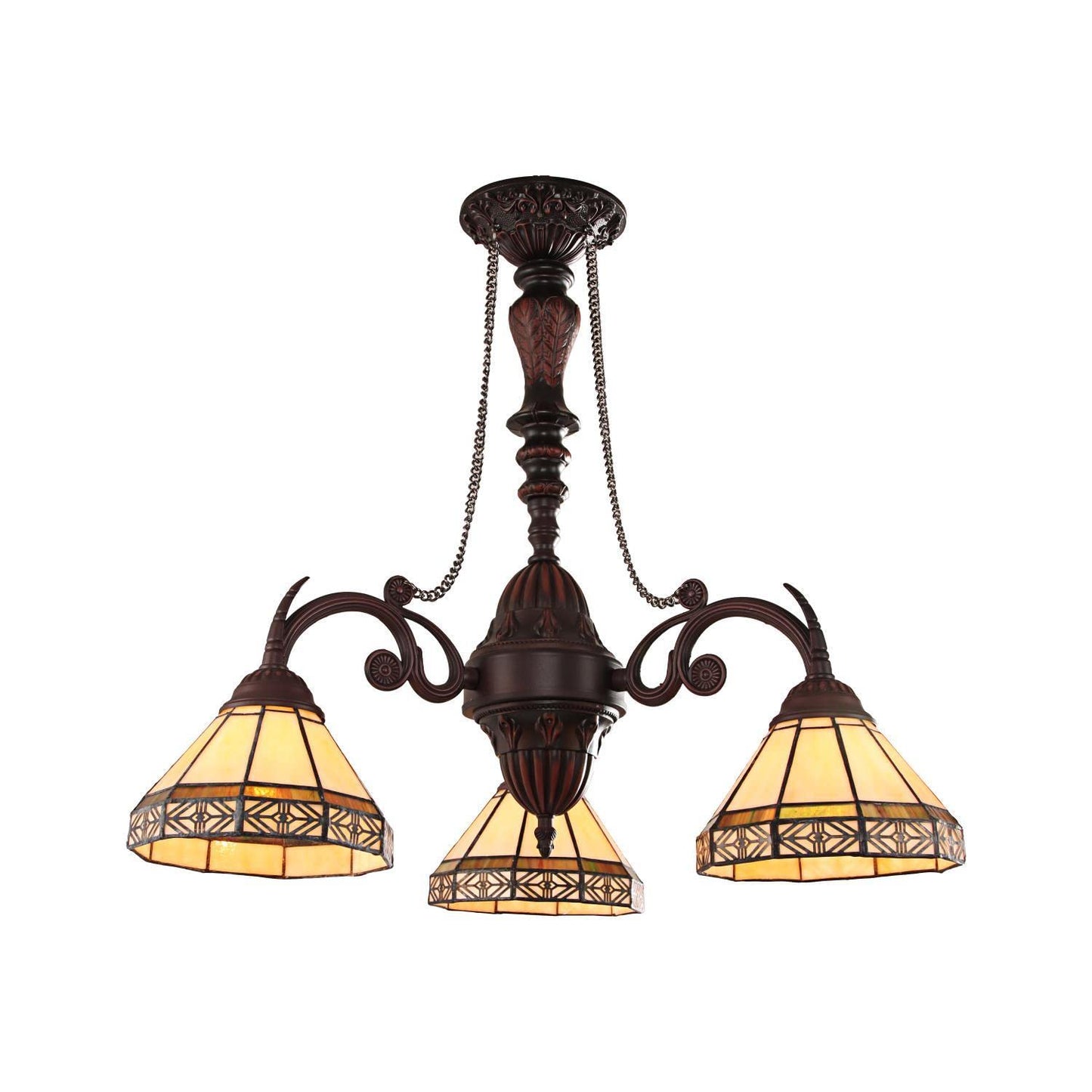Chloe Lighting Mini Chandelier, 3 Light, Tiffany-Style, Multicolor Glass, 21in Wide, Model CH31315MI21-DC3