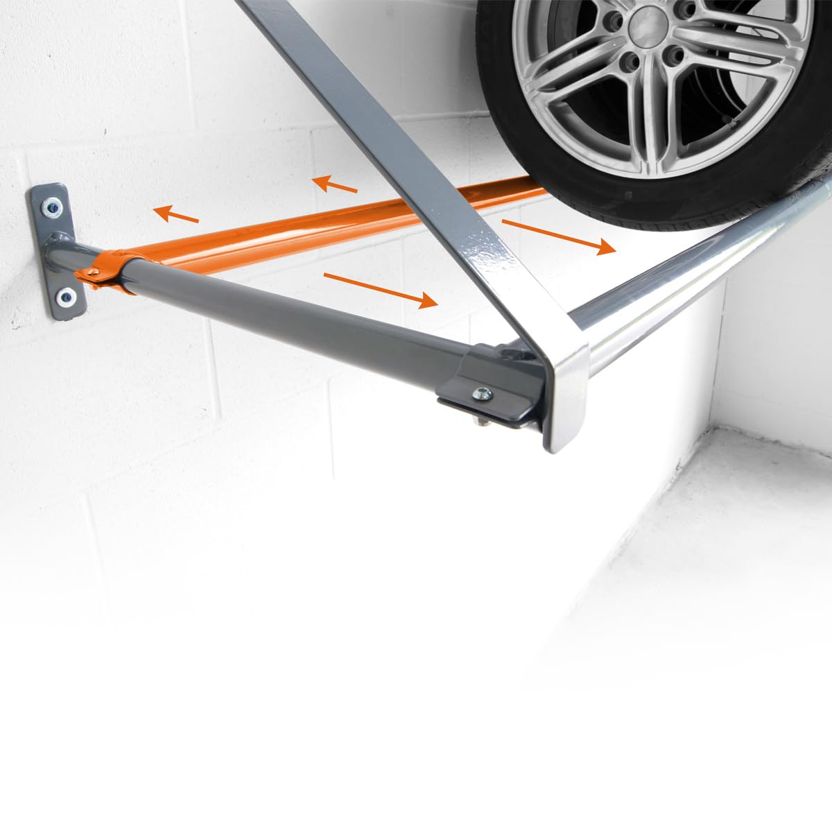Martins Industries Wall-Mount Tire Rack – Heavy-Duty Steel Storage for 8 Tires | 500 lb Capacity | Fits Up to 34" OD | Adjustable Crossbar | SUV & Light Truck Tire Holder