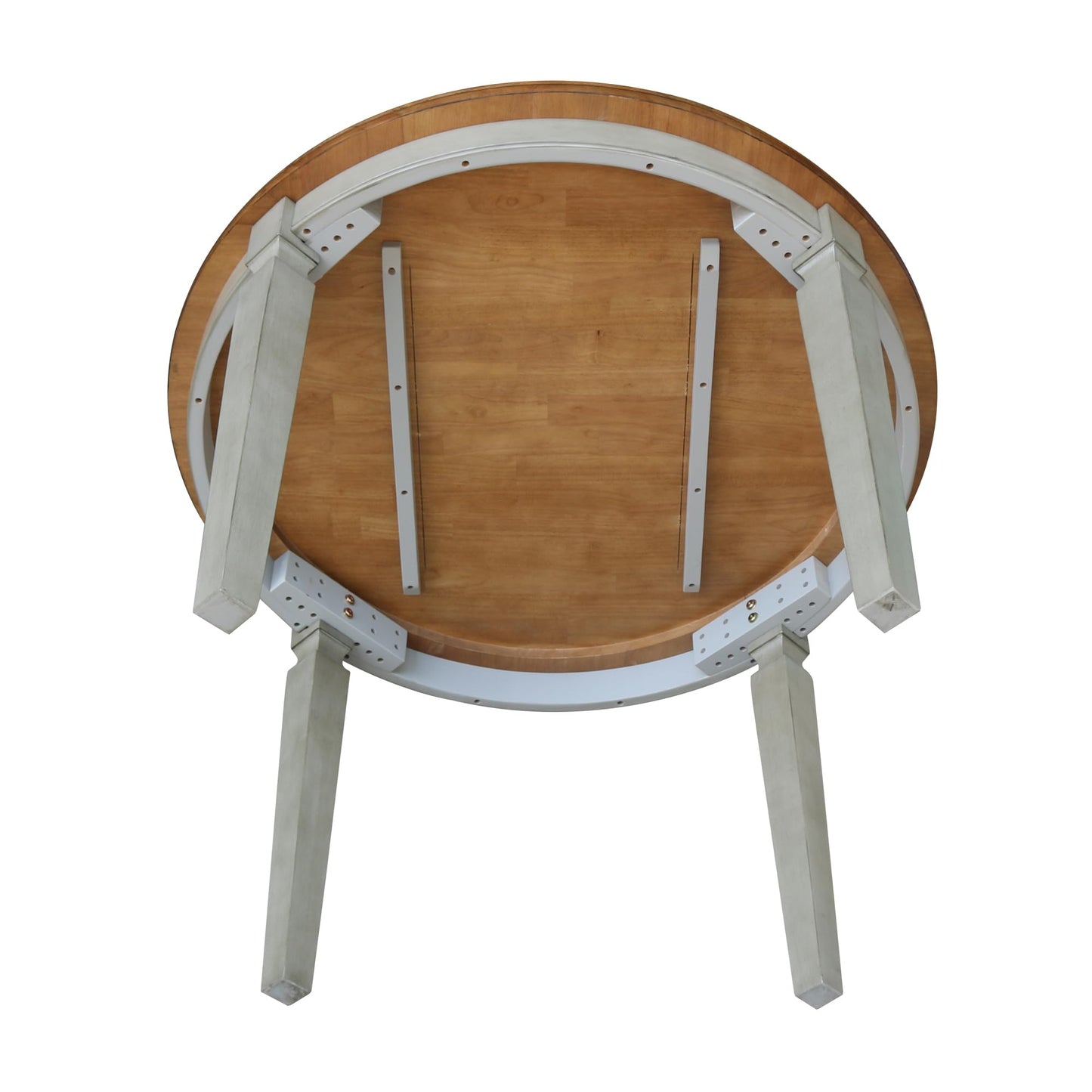 IC INTERNATIONAL CONCEPTS 44 x 44 in Round Top Solid Wood Dining Table in Hickory/Stone