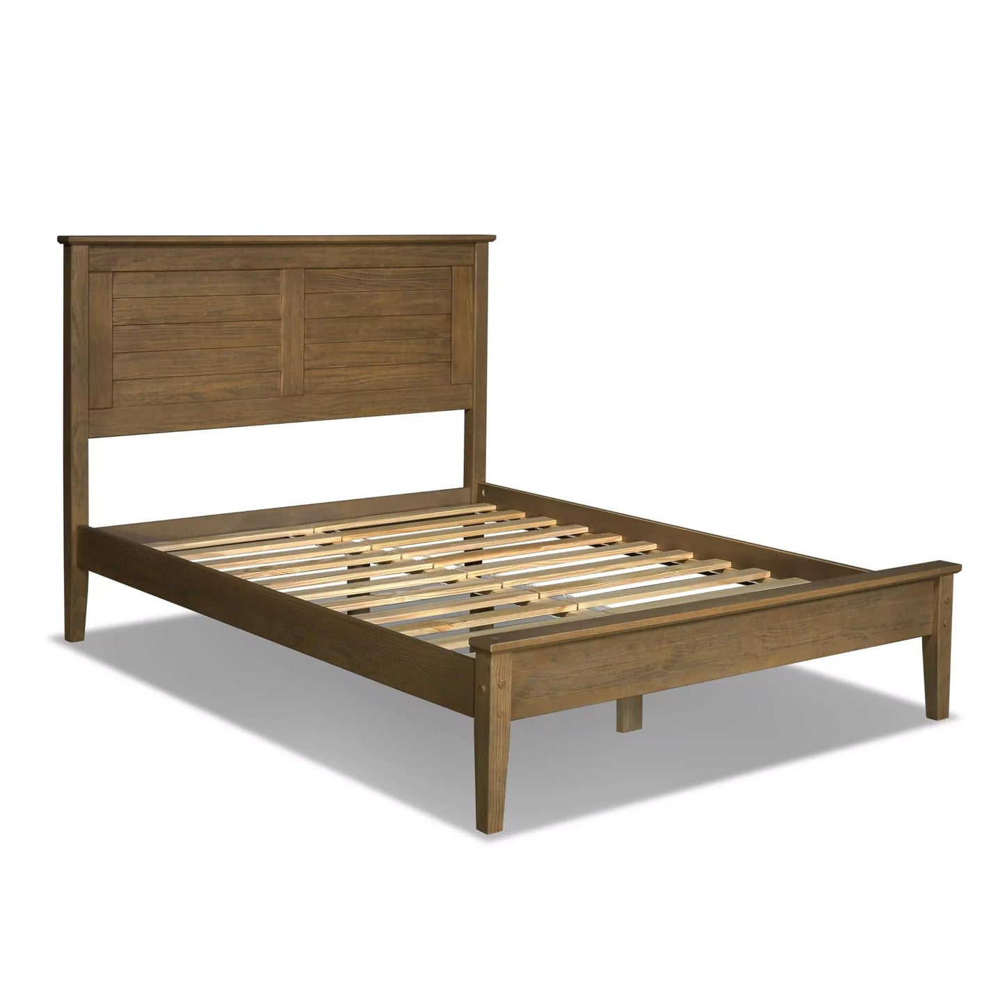 Grain Wood Furniture Greenport Solid Wood Platform Bed, Queen Size, Brushed Hickory