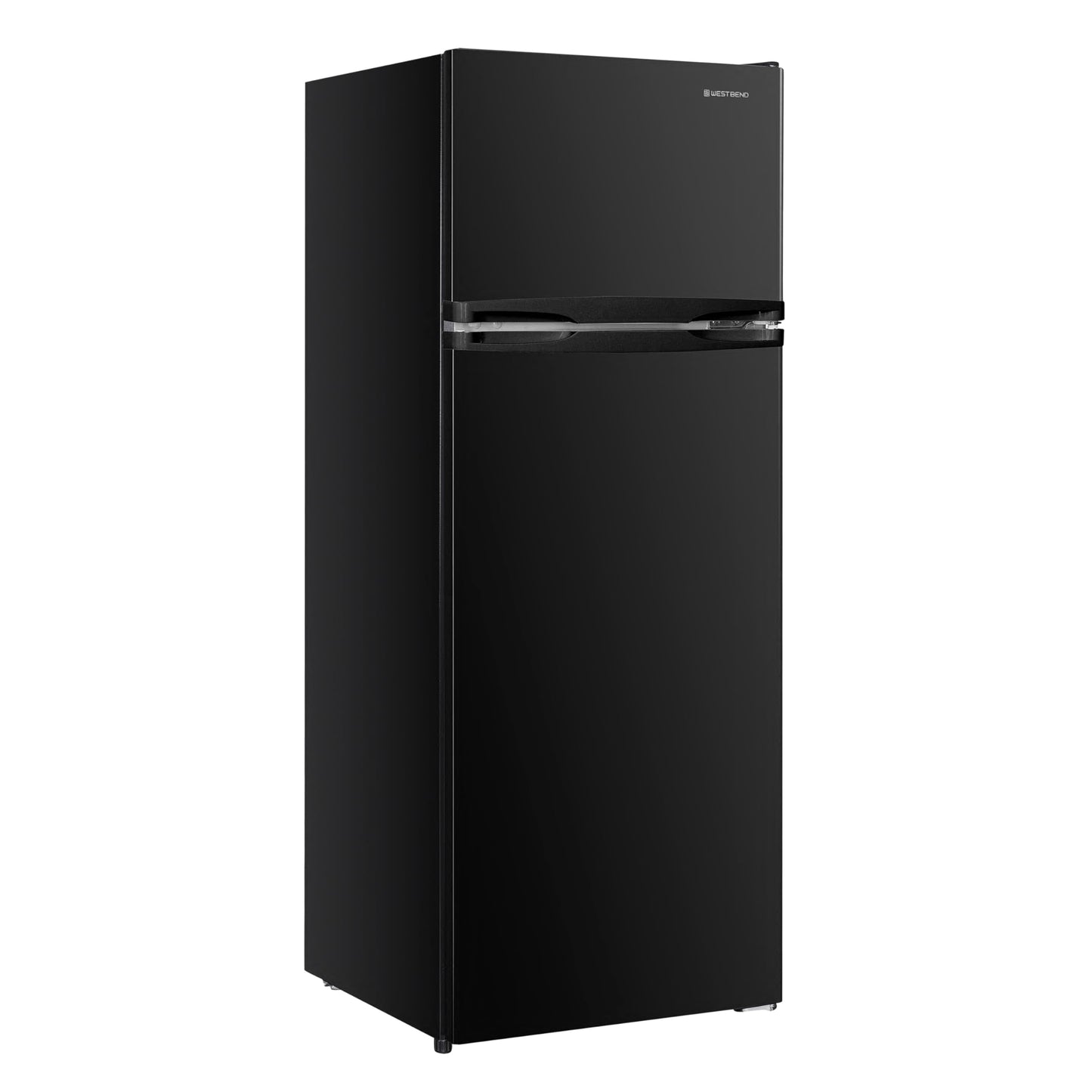 West Bend Apartment Refrigerator Freestanding Reversible Dual Doors Full Fridge with Freezer, Full-Range Temperature Control with Adjustable and Removable Door Bins and Shelves, 7.5-Cu.Ft, Black