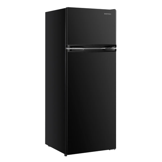 West Bend Apartment Refrigerator Freestanding Reversible Dual Doors Full Fridge with Freezer, Full-Range Temperature Control with Adjustable and Removable Door Bins and Shelves, 7.5-Cu.Ft, Black