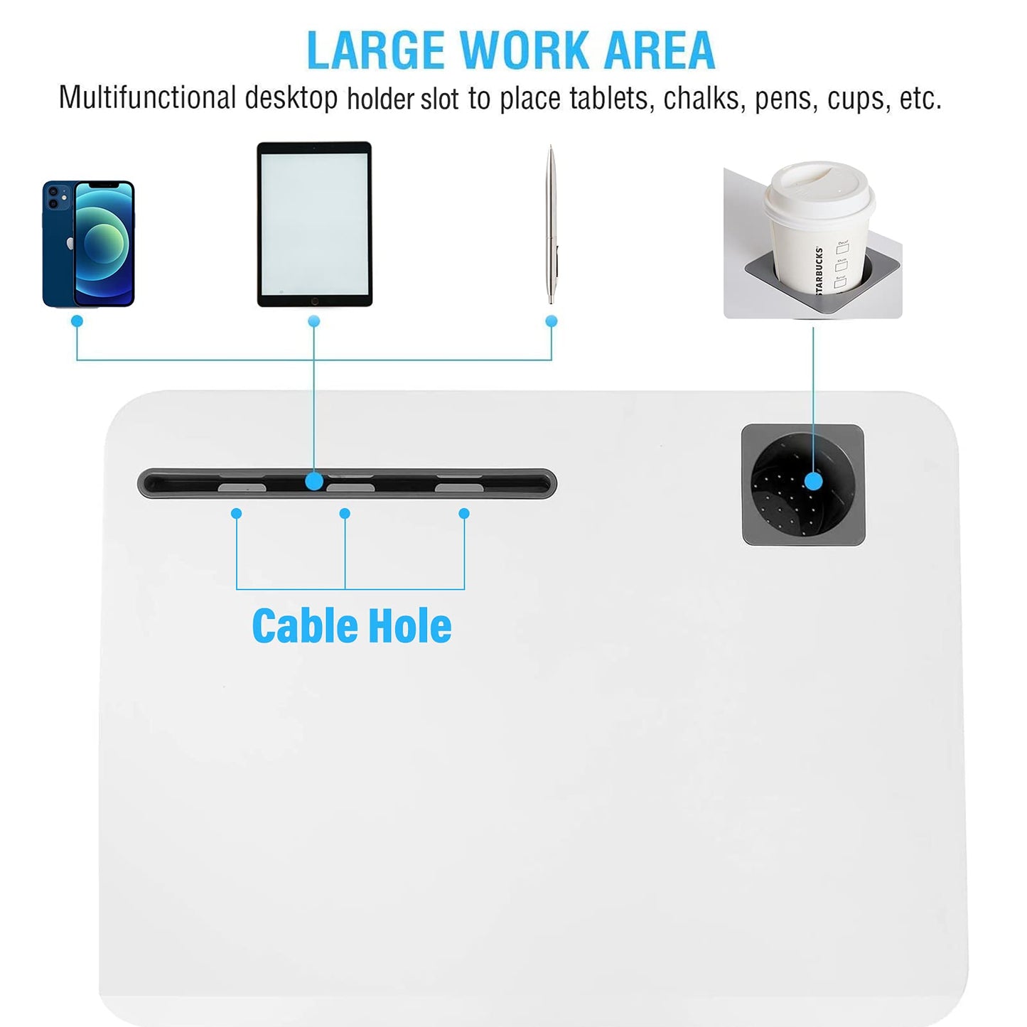 Lipo Mobile Sit Stand Desk - Height Adjustable Standing Laptop Desk Cart Rolling Couch Table on Wheels White Workstation with Gas Spring Riser for Home Office Classroom