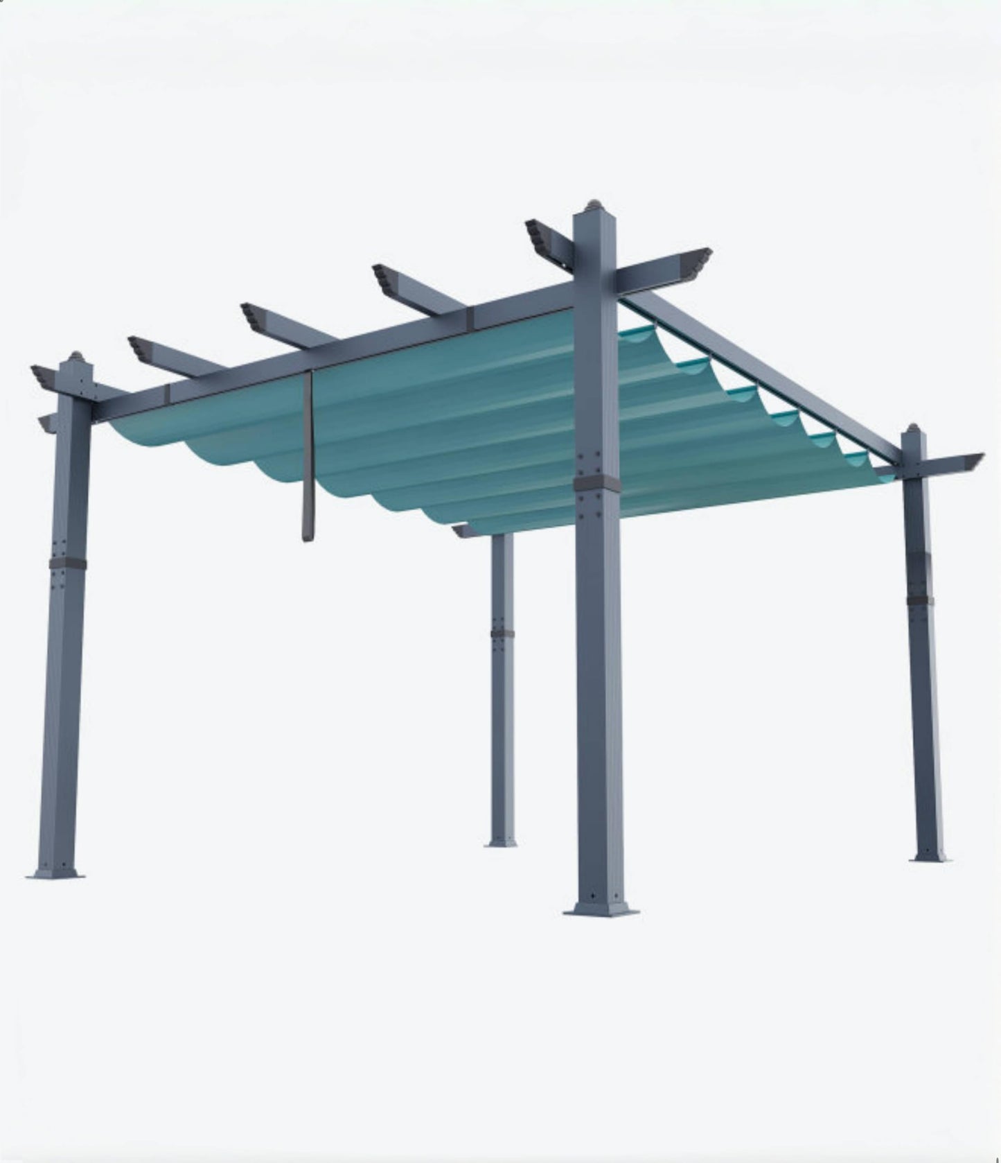 GarveeLife 10x13 ft Aluminum Pergola, Outdoor Metal Pergola with Adjustable Canopy, Reinforced Frame Outdoor Shelter for Backyard, Garden and Deck - Blue