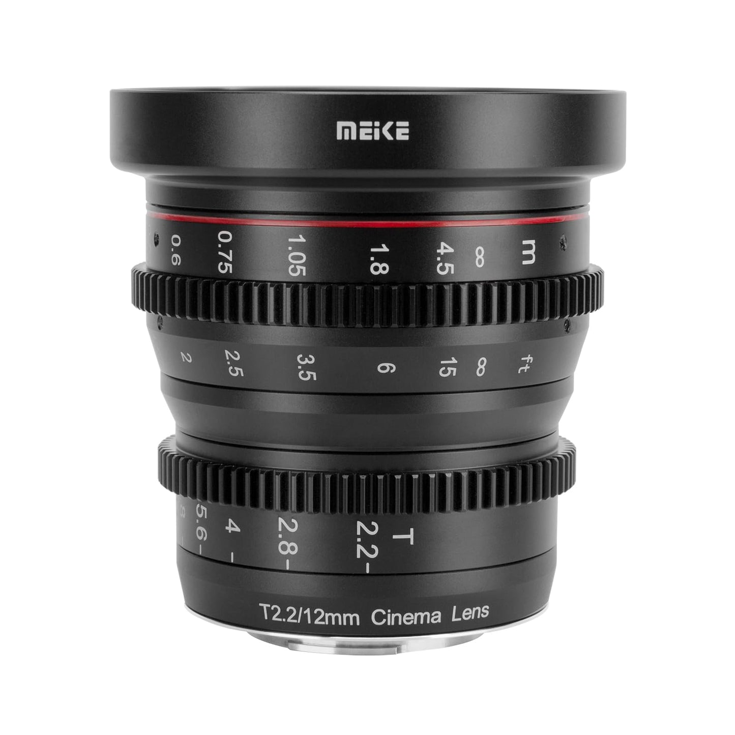 Meike 12mm T2.2 Large Aperture Manual Focus Low Distortion 4K Mini Cine Lens for Micro Four Thirds M43 MFT Mount Cameras Compatible with Olympus Panasonic Lumix BMPCC 4K Zcam E2 GH5 GH6 GH7