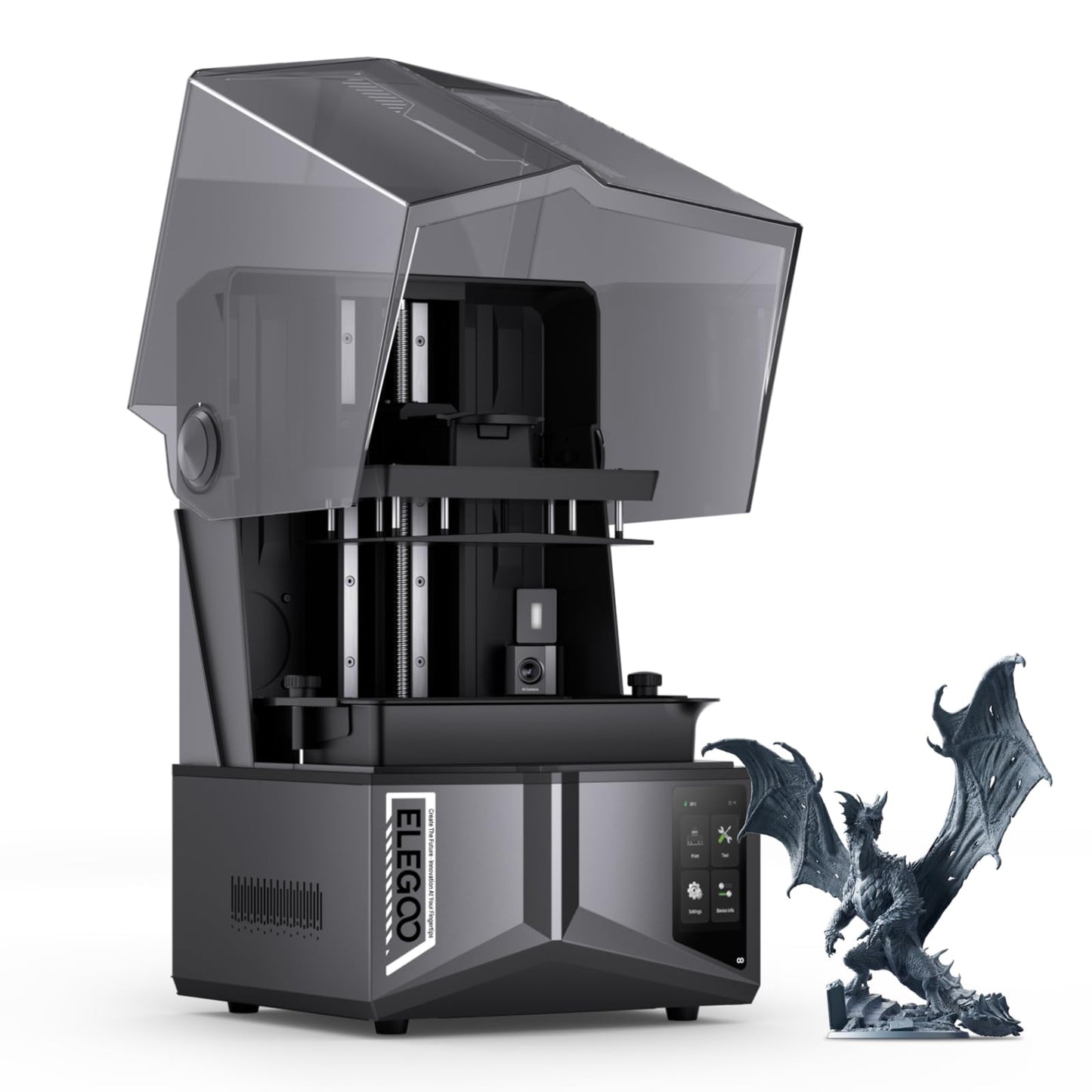 ELEGOO Saturn 4 Ultra 16K Resin 3D Printer with 10" 16K Mono LCD and Flip-up Lid, Smart Tank Heating at 30 °C, 150mm/h High Speed Printing, Large Printing Size of 8.33 × 4.66 × 8.66 Inches