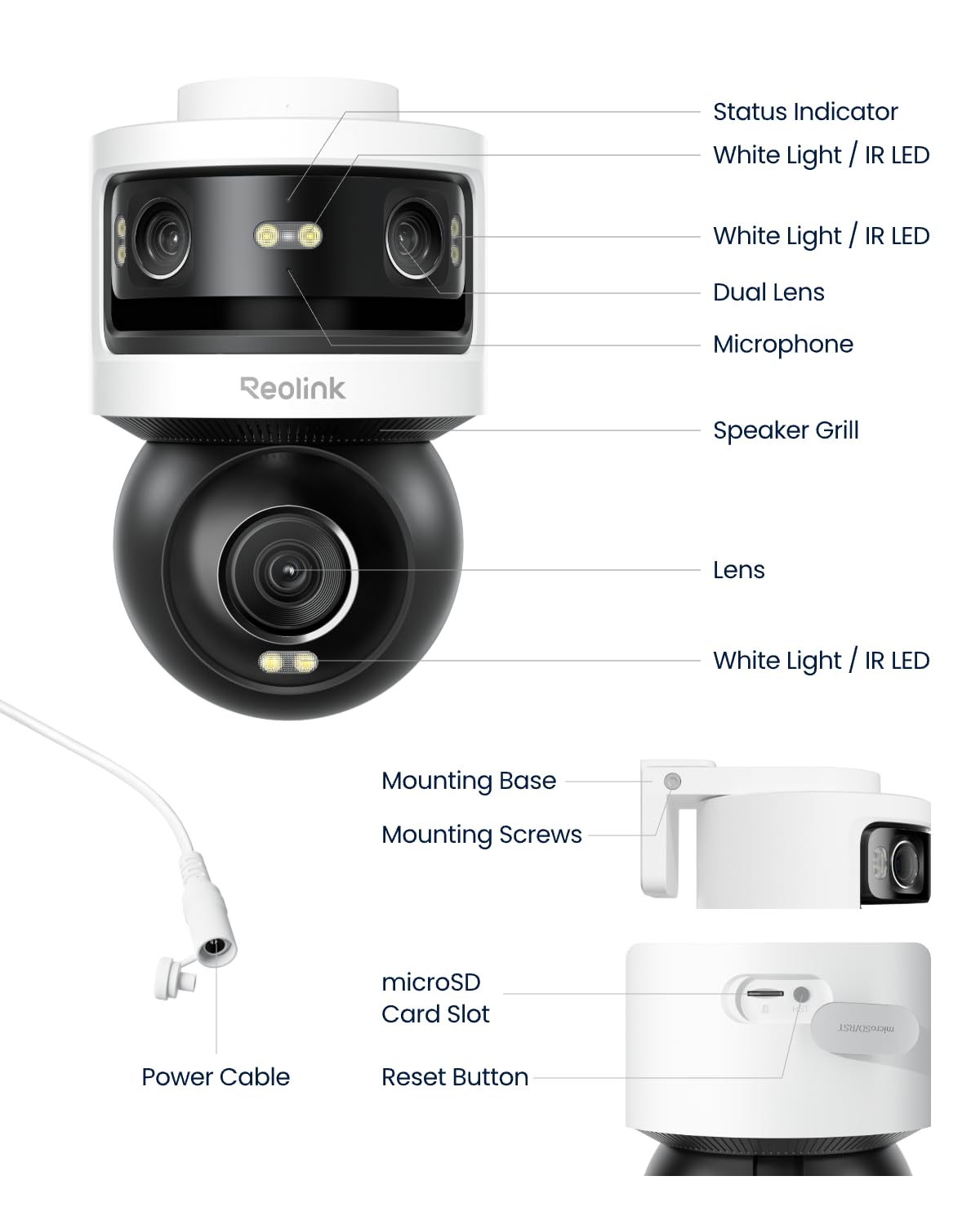 REOLINK OMVI 3i WiFi, Triple-Lens Outdoor Security Camera, 10MP 180° Panoramic + 8MP 4K Pan-Tilt, SyncTrack & Auto Tracking, Dual-Band WiFi 6, Smart Detection, Local AI Video Search, No Monthly Fees