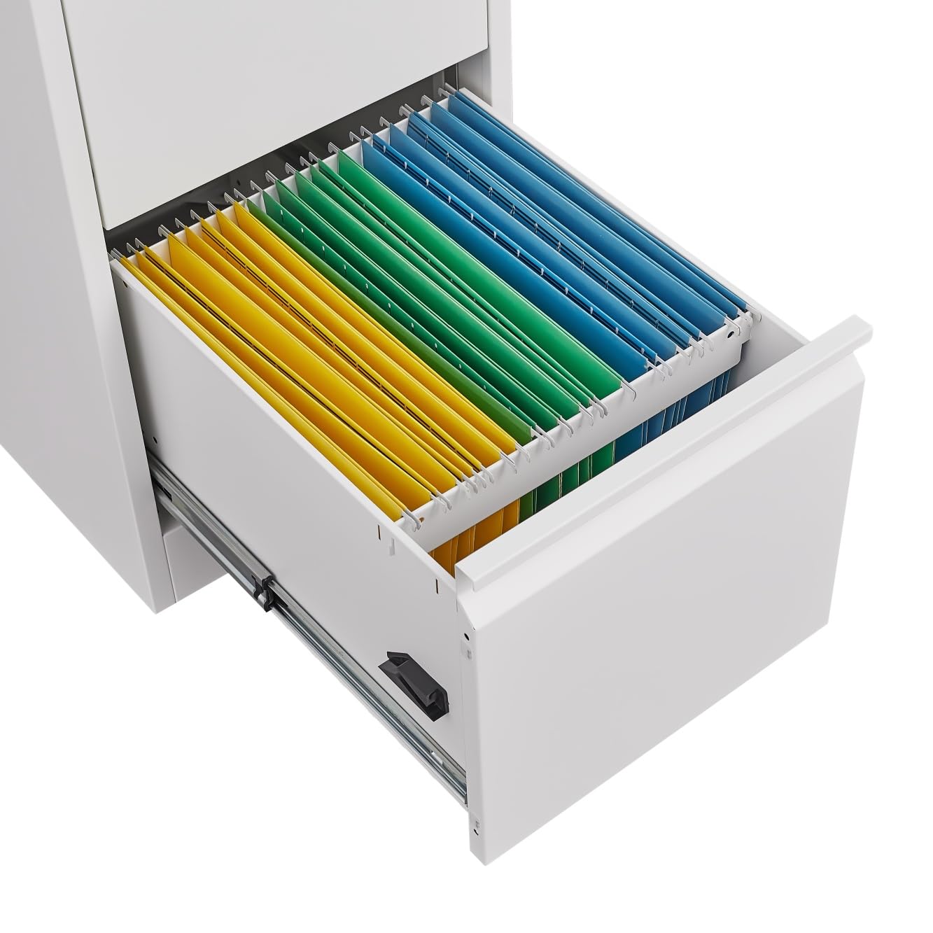 GAOMON 4 Drawer File Cabinet, Vertical Metal Filing Cabinets with Lock Storage Cabinet, Lockable Steel Drawers for Hanging Letter/Legal/F4/A4 Files, Home Office Use White
