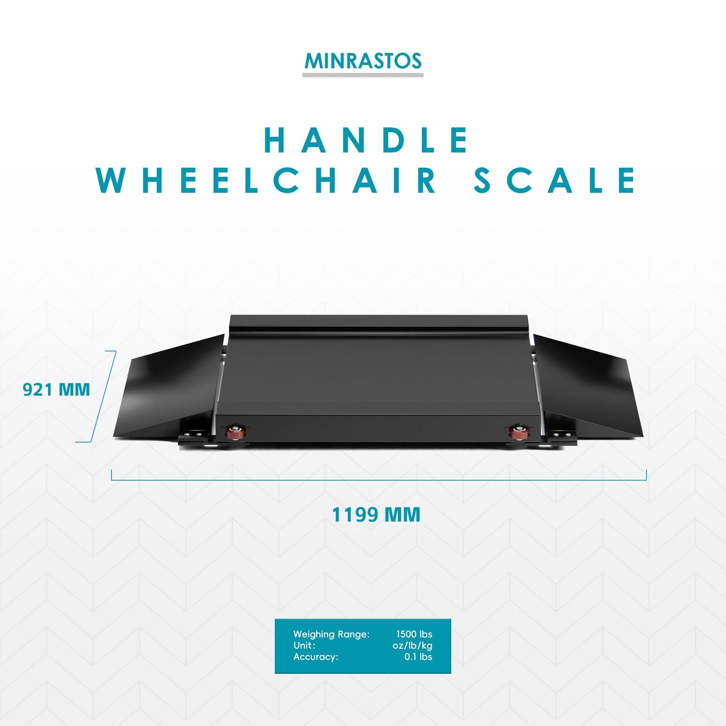 Wheelchair Scale with Dual Detachable Extended Ramp for Home Use Medical Portable Light Weight Digital Scale 1000x0.1lb Precision
