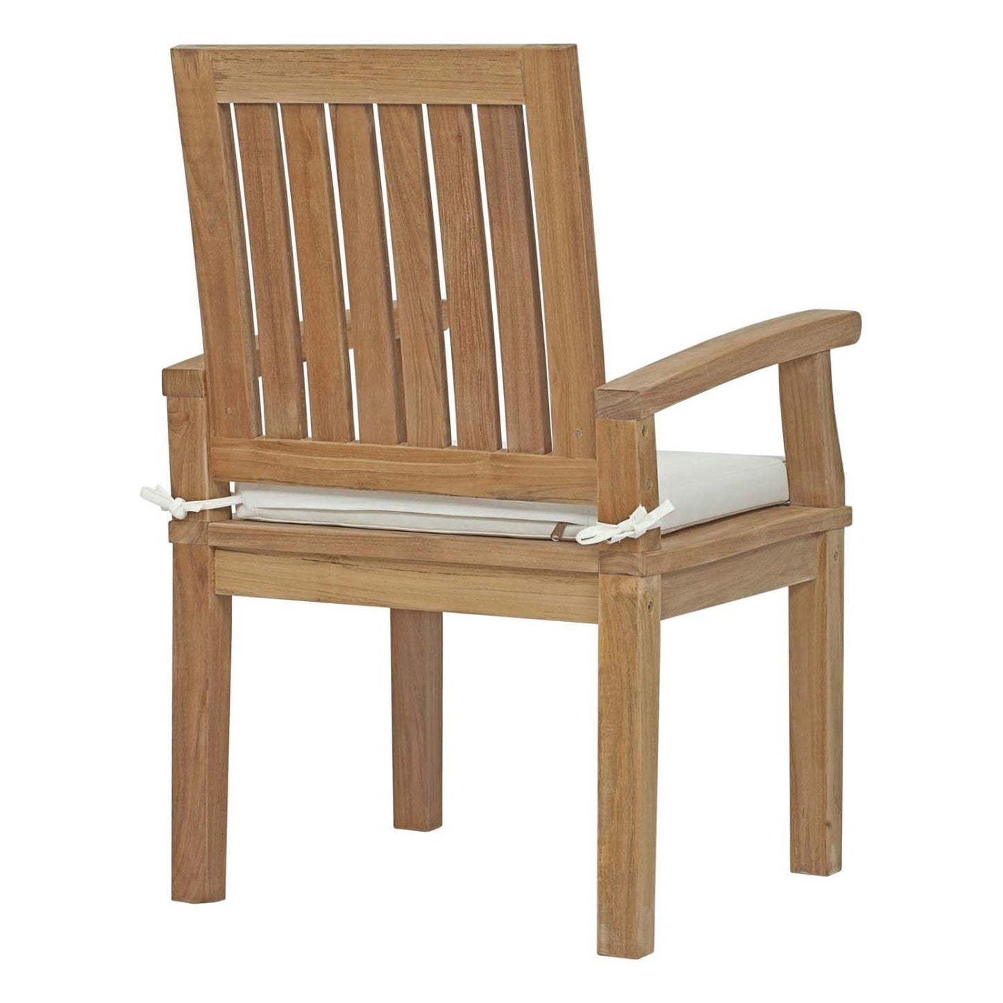Modway Marina 9 Piece Outdoor Patio Teak Dining Set in Natural White