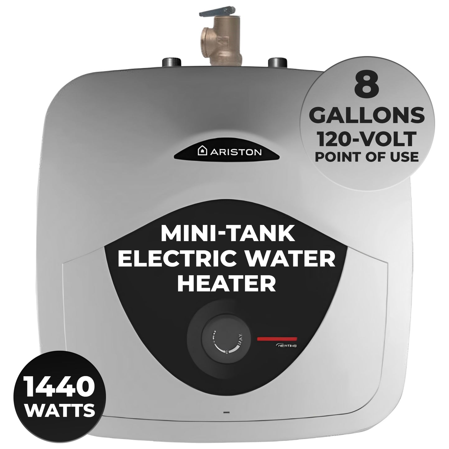 8 Gallon Capacity, 120-Volt – Ariston Andris Mini Tank Electric Water Heater – Heating Solution for Under Sink, RV, and Compact Spaces, Smart Boost for Versatile Heating, Simple Installation