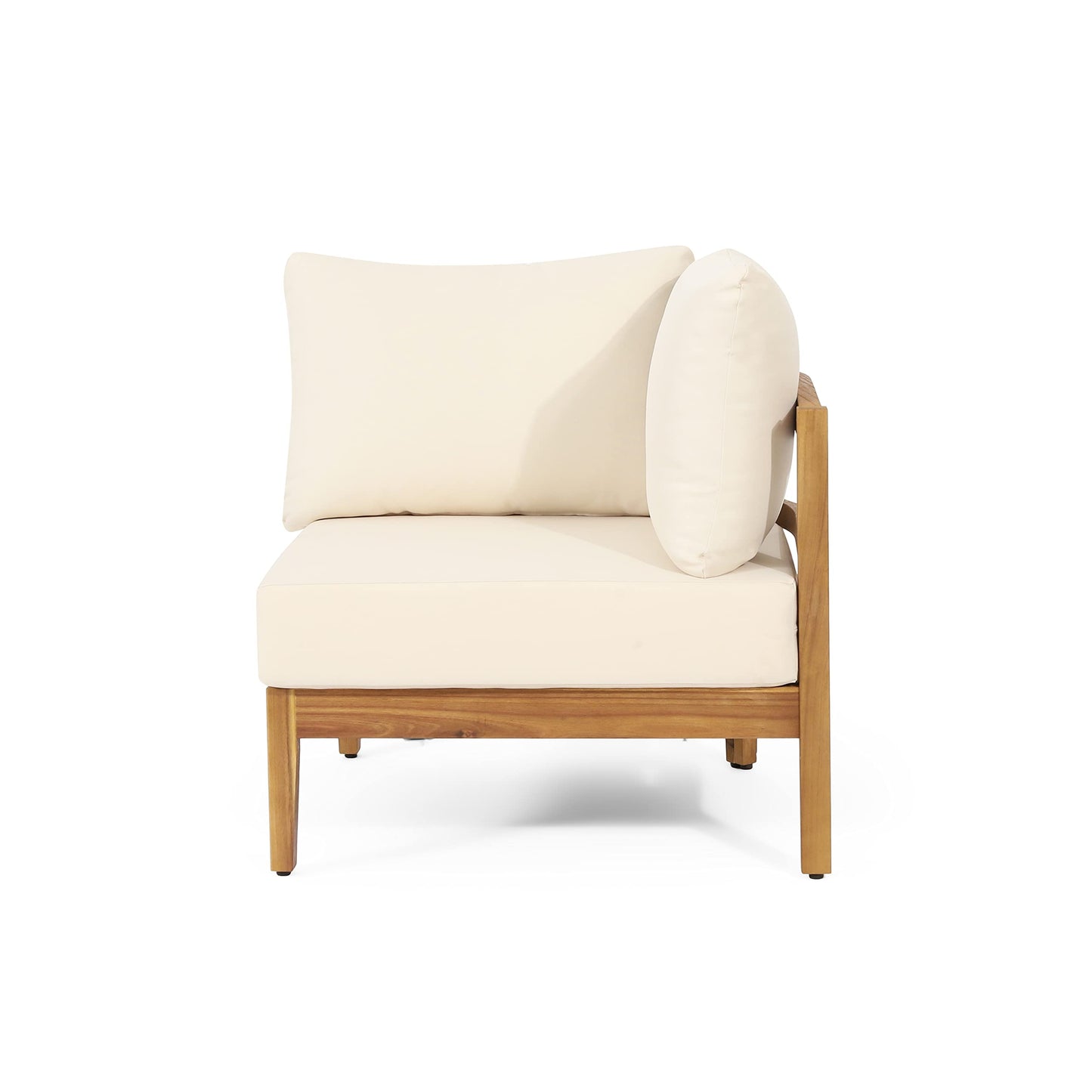 Christopher Knight Home Burchett Outdoor 5 Seater Sectional Sofa Chat Set with Fire Pit - Acacia Wood and Round Wicker - Teak/Mixed Brown/Beige/Dark Gray