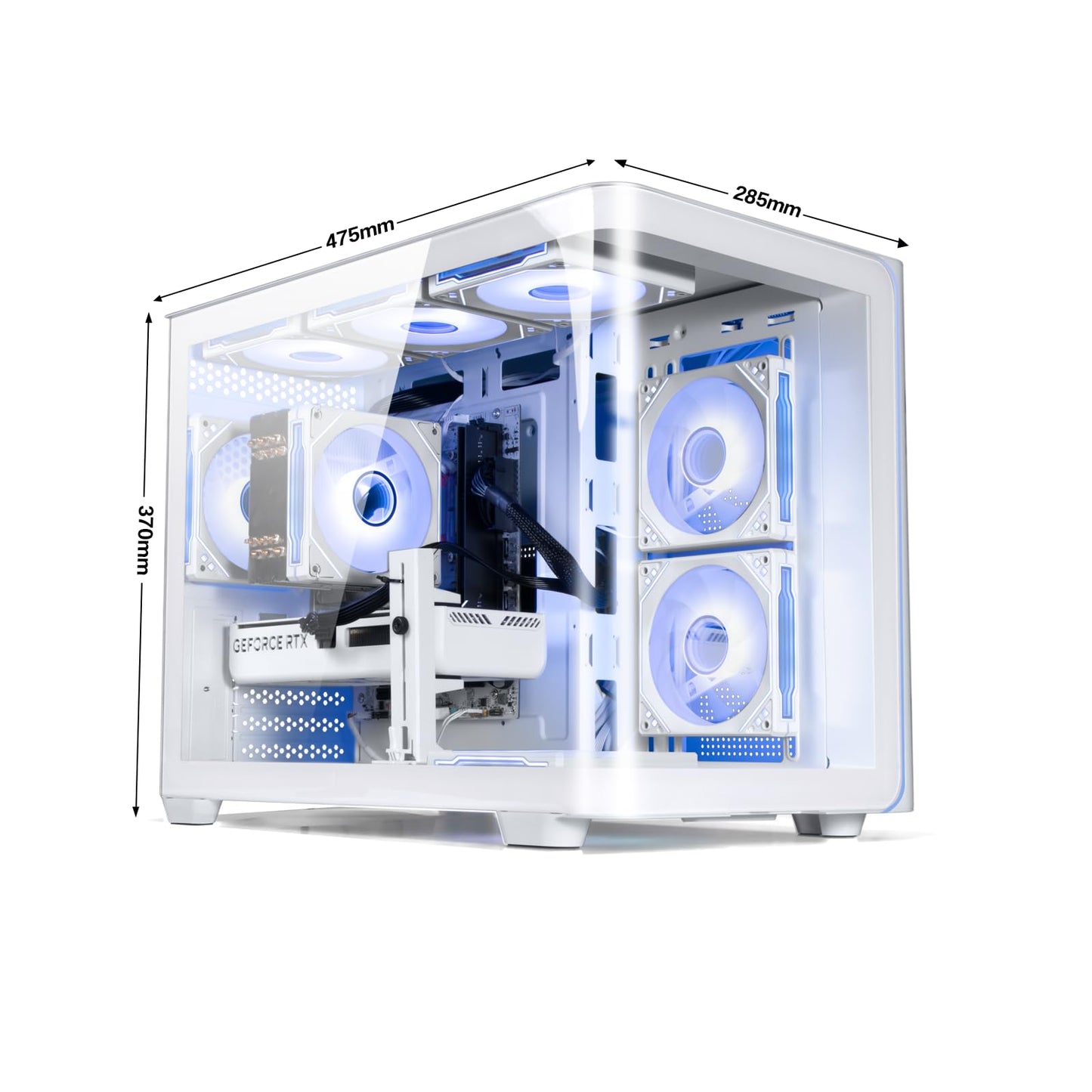 suevery Prebuilt Gaming PC White