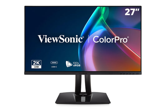 ViewSonic VP2756A-2K 27 Inch 1440p ColorPro Monitor, IPS Display with 100% sRGB and Pantone Validated for Professional Photo Editing, Advanced Ergonomics, 90W USB-C, HDMI, and DisplayPort Inputs