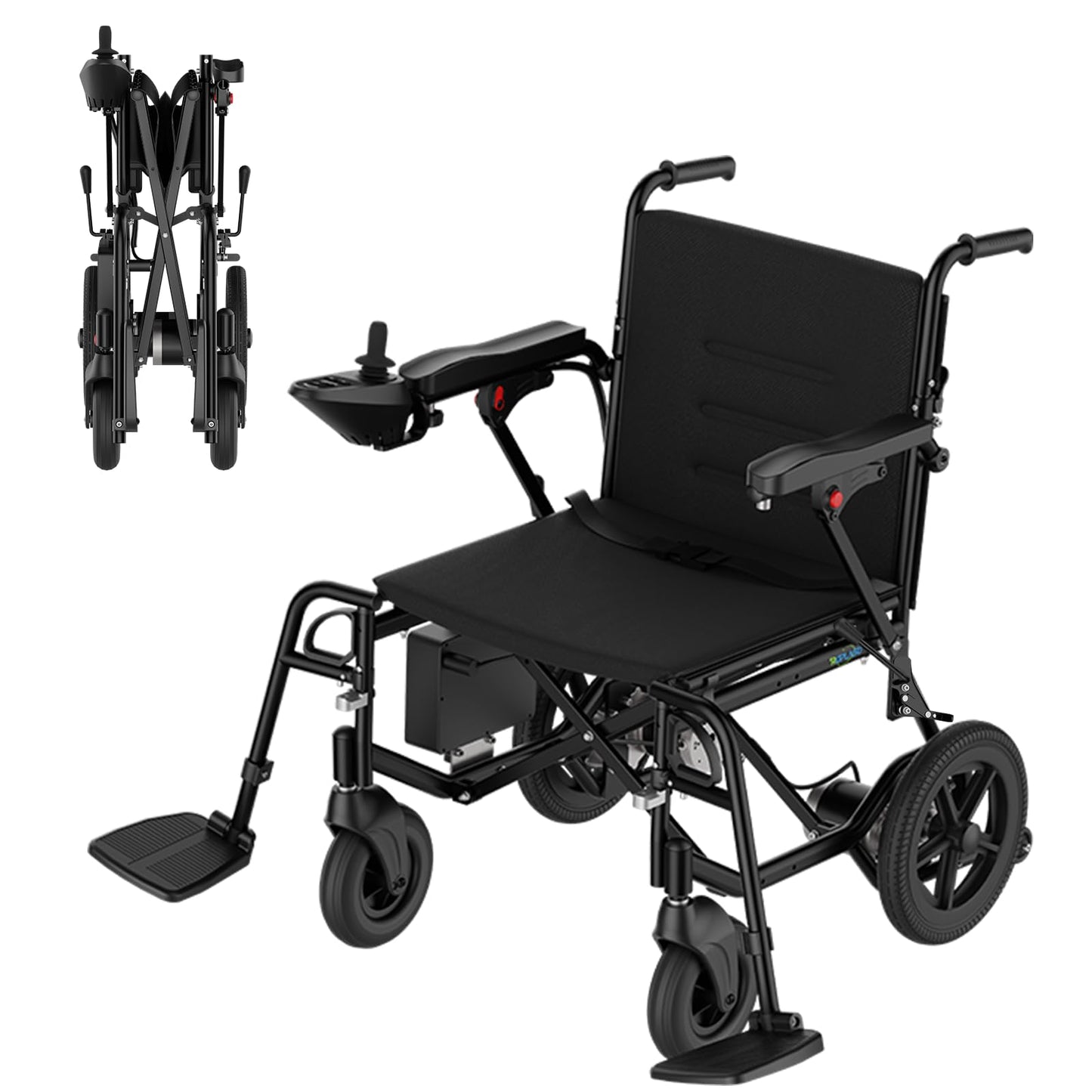 ROPLASO Electric Wheelchair for Adults 47lb Lightweight Foldable Electric Wheelchair for Seniors Power Motorized Wheelchair (DarkBlack)