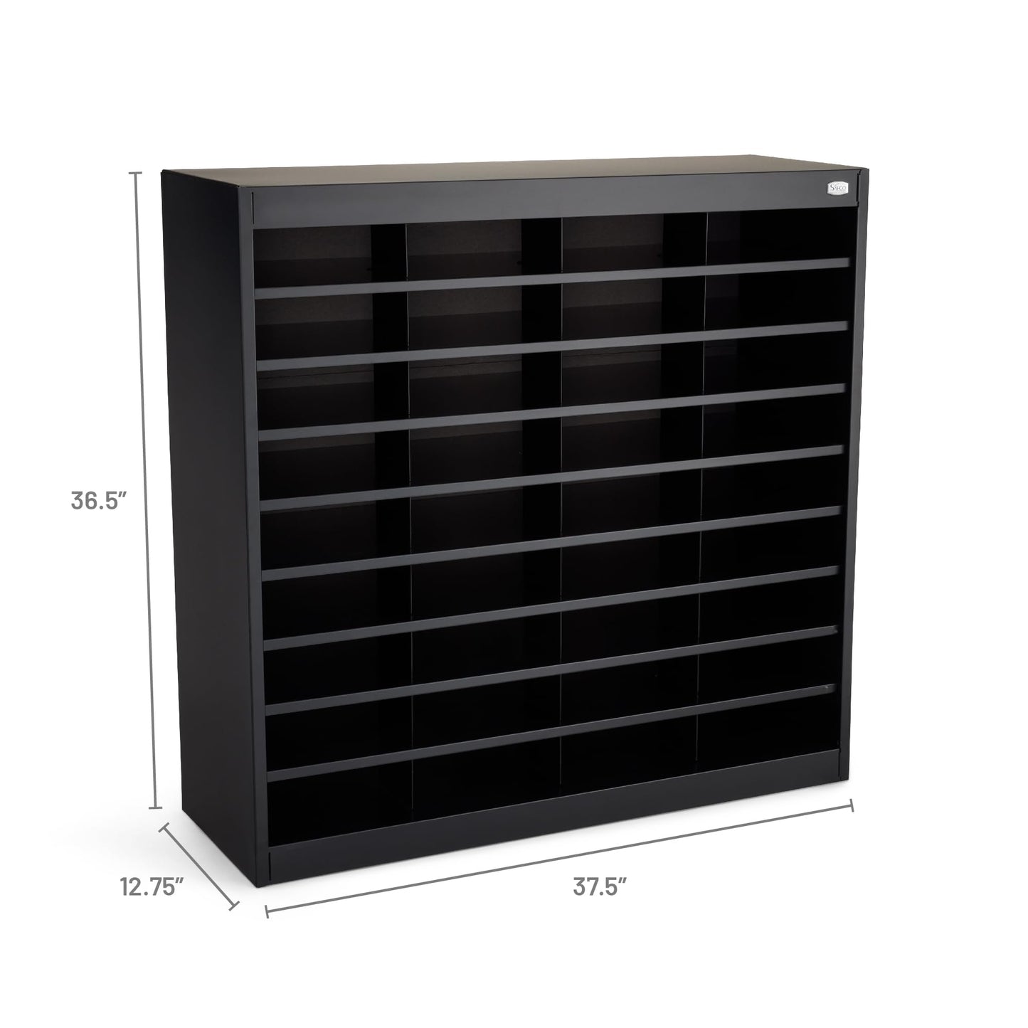 Safco E-Z Stor Literature Organizer, 36 Compartments, Office and Classroom Commercial Grade Steel Mailbox Mail Sorter, Heavy Duty Construction, Black