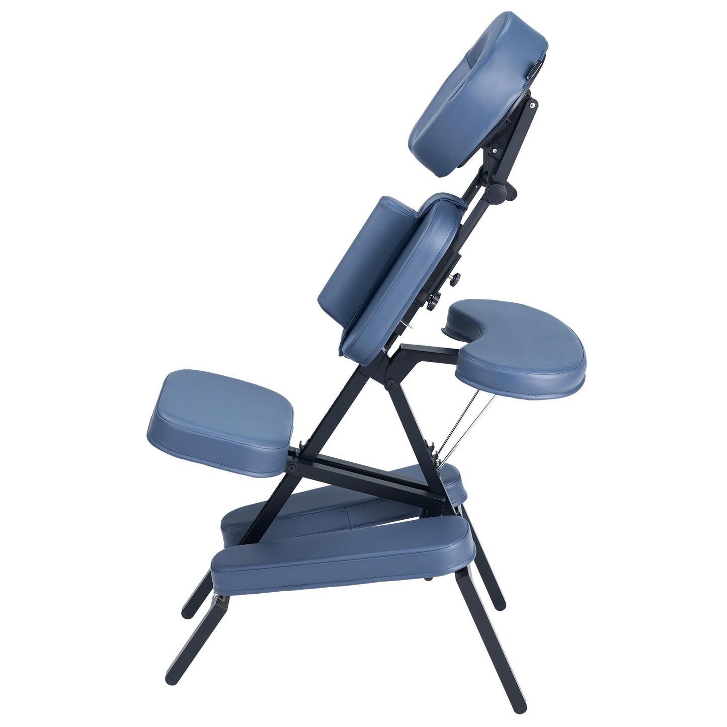 Master Massage Professional Lightweight Portable Massage Chair-Folding Foldable Aluminum Adjustable Tattoo Chair with Wheeled Carrying Case, Aluminum, Blue