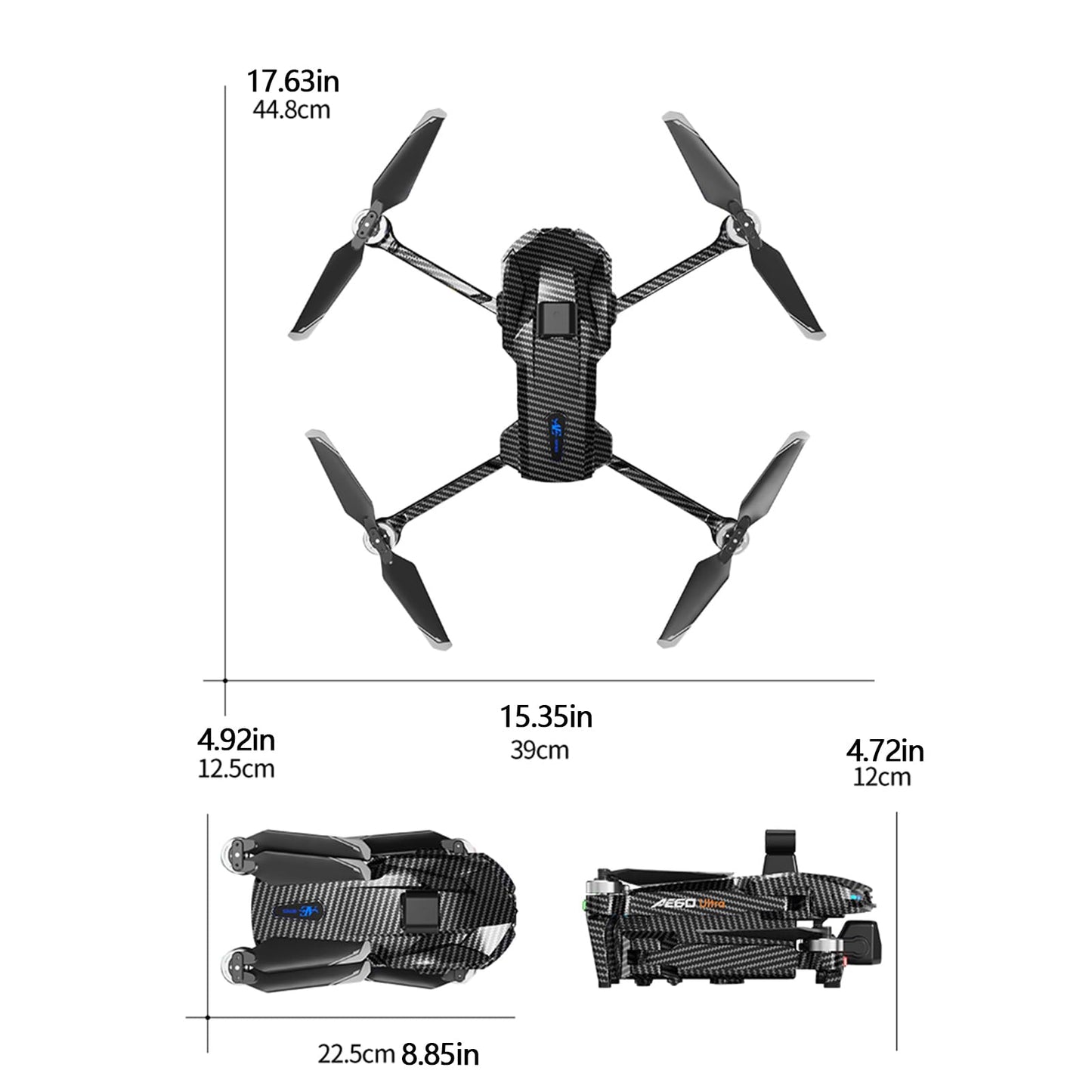 EcuFlyAi AE60 Drone with Camera 4K for Adults & Beginners, GPS Drone with 3-Axis Gimbal, 1.3lb Payload Release and Drop, 1968FT Long Range, 45 Min Flight Time, 360° Obstacle Avoidance, Night Vision FPV Drone with 7.2" Screen Controller, Foldable (2 Batter