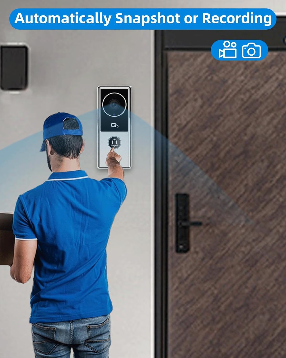 ANJIELO SMART Wired Video Intercom System, Video Doorbell Door Phone System,WiFi 1080P HD Monitor, Night Vision,Dual-Way Intercom for Villa House Office Apartment (1 Bell +1 Monitor)
