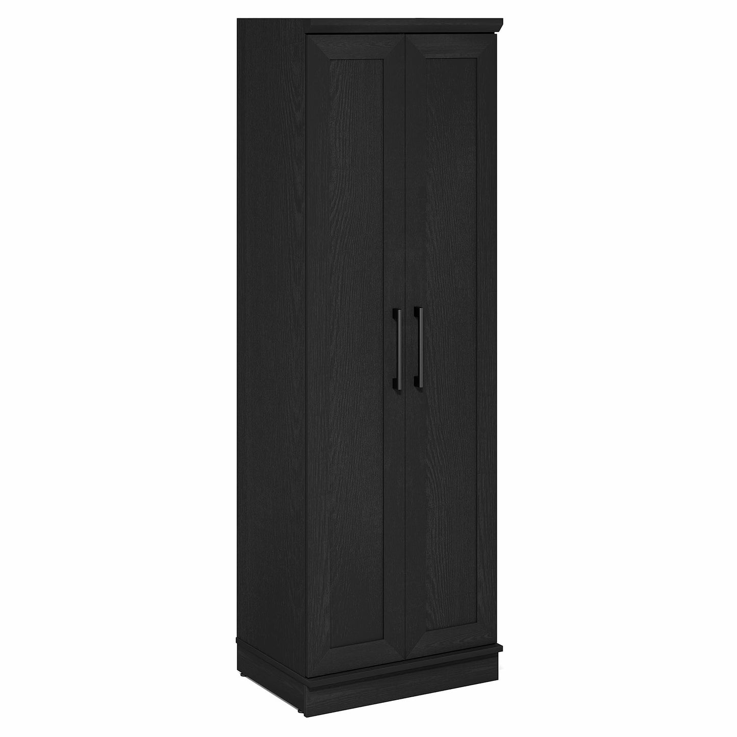 Furinno Robin Storage Cabinet, 5-Tier Pantry Cabinet with Adjustable Shelves, 23W with 2 Shaker-Doors, Kitchen Cabinet, Organization and Storage, for Pantry, Living Room, Home Office, Black Woodgrain