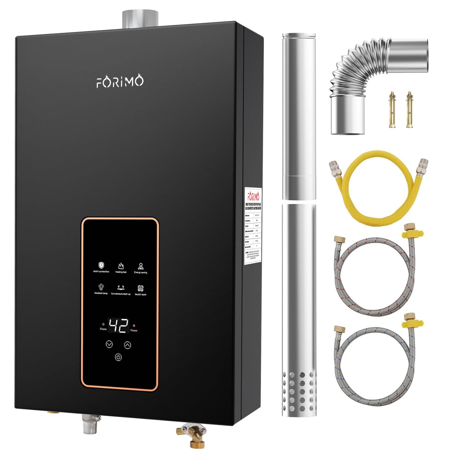 Propane Tankless Water Heater, 4.21GPM 16L Indoor,Constant propane water heater,Instant Hot Propane Gas Water Heater with Fahrenheit Digital Display,Multi-Protection