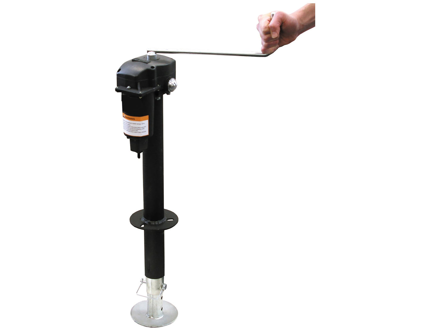 Buyers Products 0093500 12 Volt Electric Trailer Jack, 3500 lb Power Tongue Jack, Pre Wired 7 Way RV Connector, A Frame Mount, Drop Leg, Built-In Leveling Gauge, LED Night Light, Manual Crank Backup