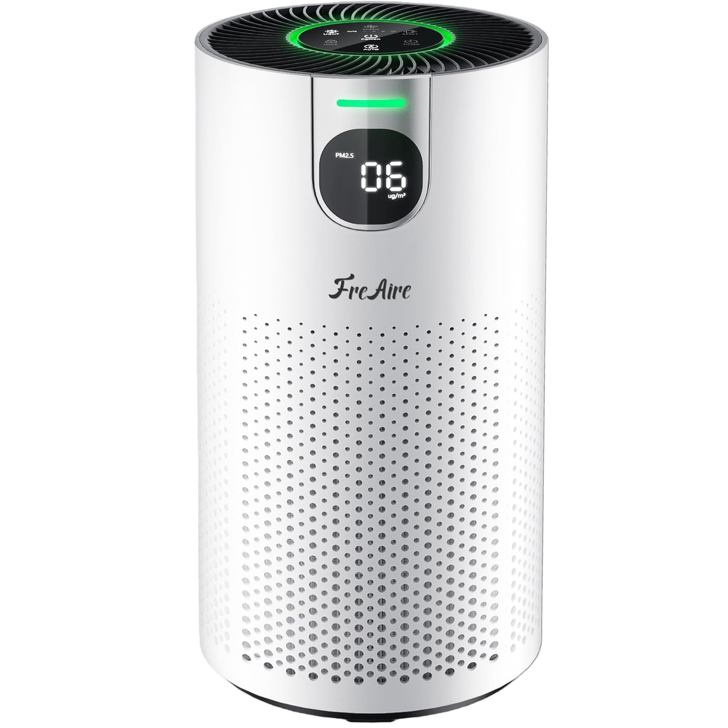 FreAire Air Purifiers for Home Large Room Covers up to 1800Ft², VisionAir 20dB Sleep Mode for Bedroom, with Real-Time AQI & PM2.5 Display,360°Intake&Outlet Air Cleaner Pet-Friendly HEPA,HAP606,White