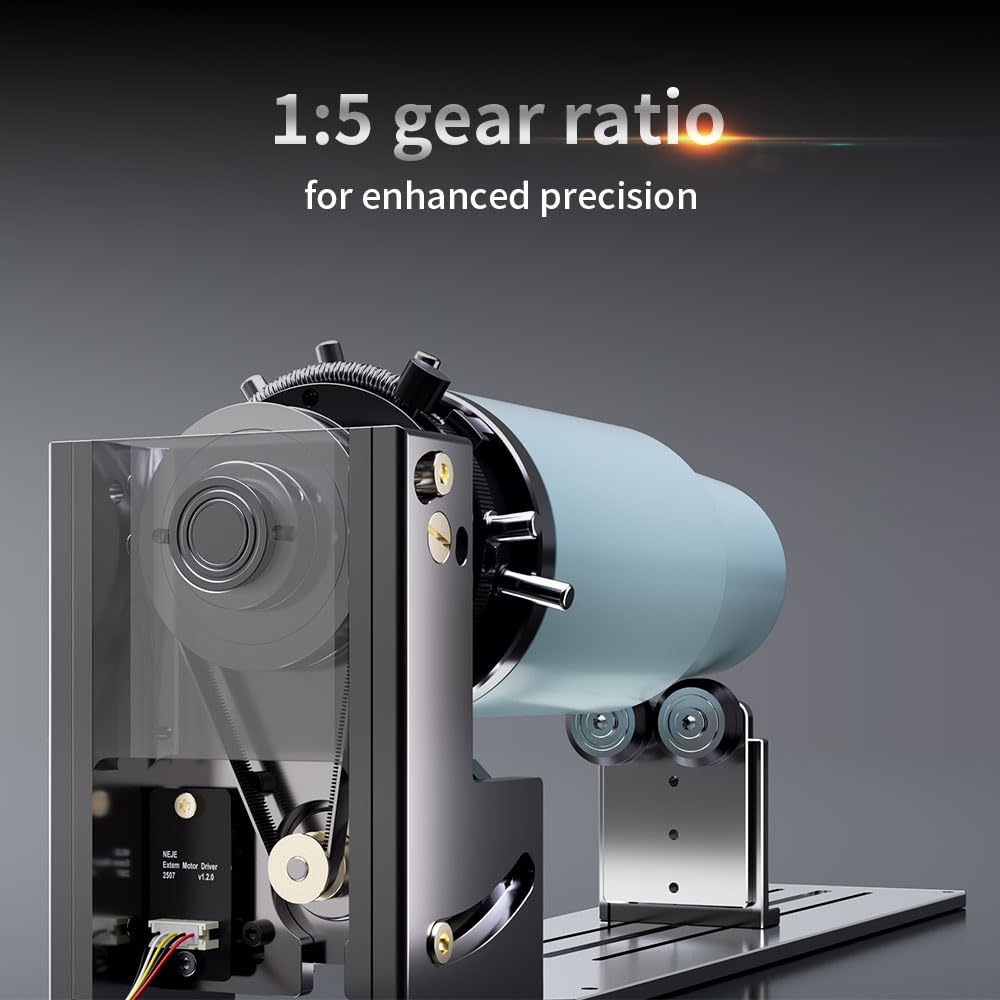 NEJE R6 Individual A-Axis 9-in-1 Rotary New Micron-Level Rotary Attachment for Laser Engravers, Quick Operation Chuck Roller Rotary Laser Engraver Engraving Accessories