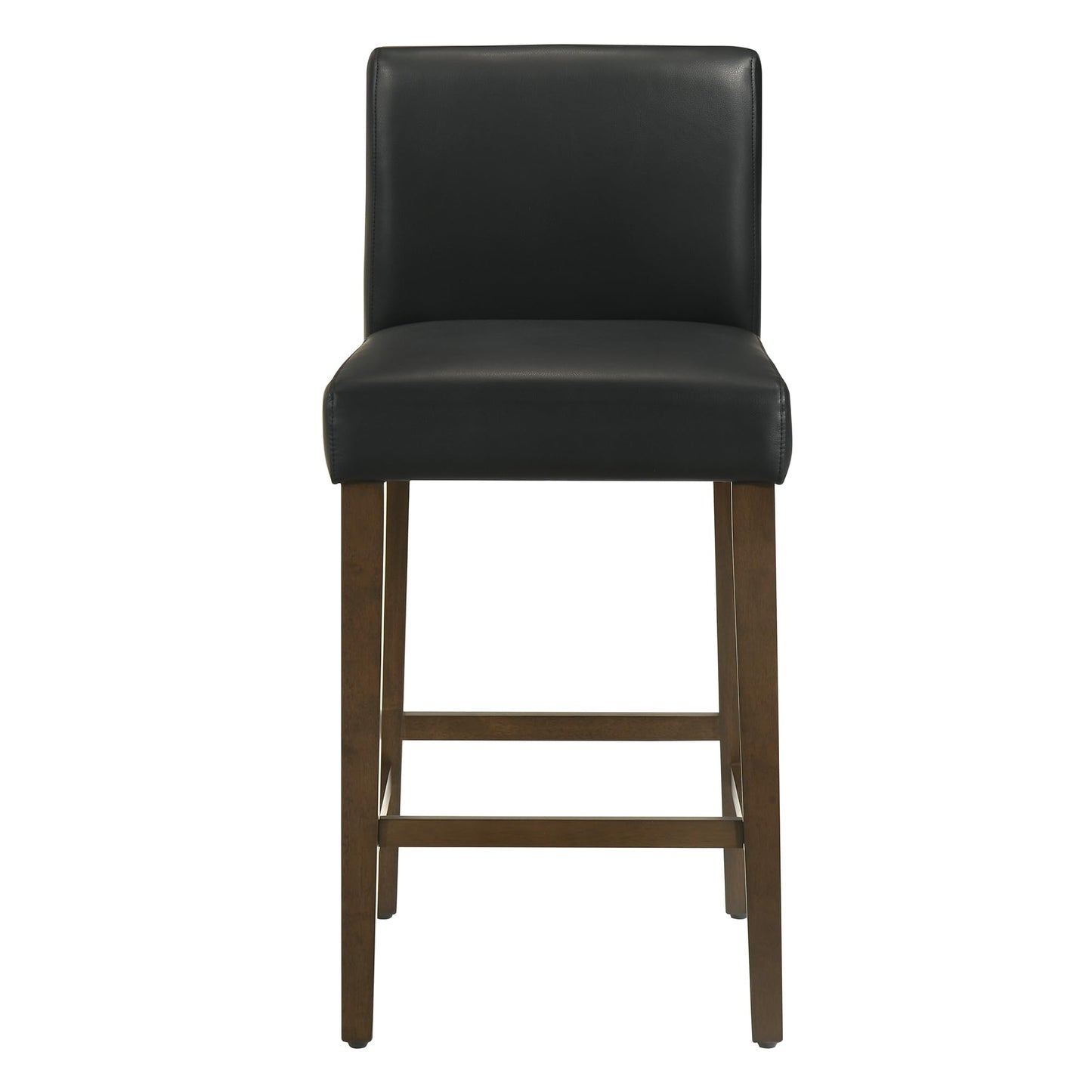 CHITA Counter Height Bar Stools Set of 3, 27" H Seat Height Upholstered Barstools, PU Leather in Black