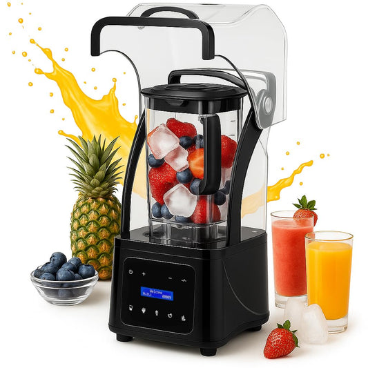 AIZIYO Commercial Blender With Heavy Duty Quiet Shield, 2200 Watts High Speed Motor, 60 Oz BPA-Free Pitcher, 5 Preset Function Countertop Blender for Ice Crush, Smoothies, Shakes, Spreads