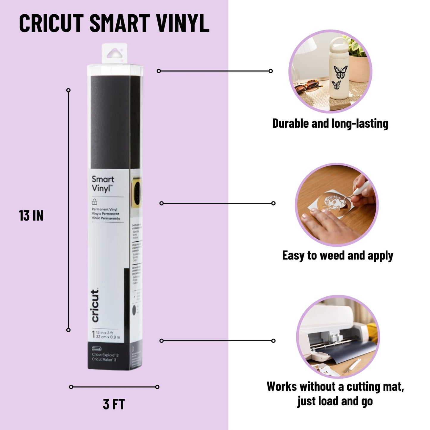 Cricut Maker 4 Vinyl Cutting Bundle - Smart Cutting Machine with Rainbow Smart Adhesive Vinyl Rolls & Tools for Decals, Labels & DIY Projects