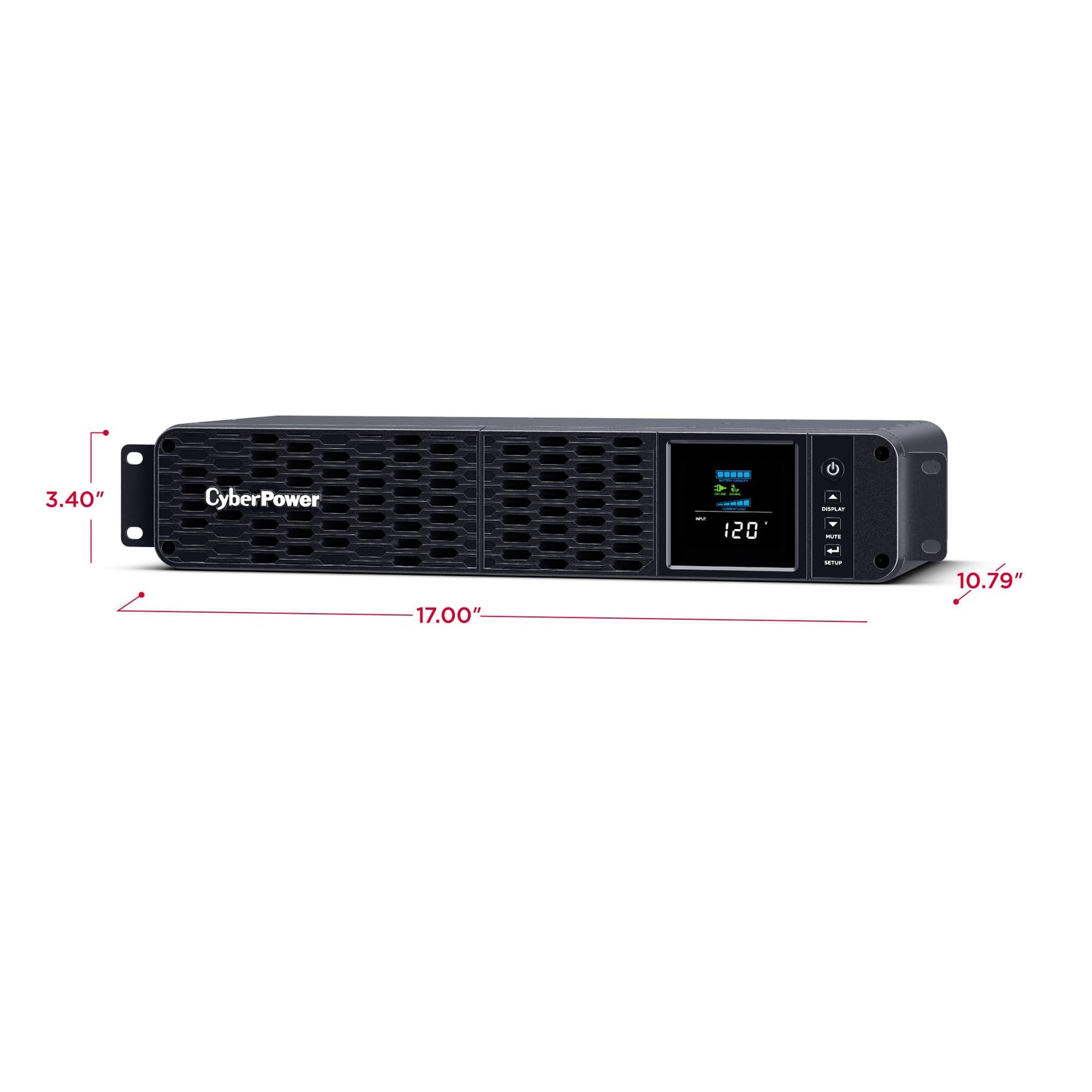 CyberPower CP2000PFCRM2U PFC Sinewave UPS Battery Backup and Surge Protector, 2000VA/1200W, 8 Outlets, AVR, Short Depth 2U Rackmount, UL Certified