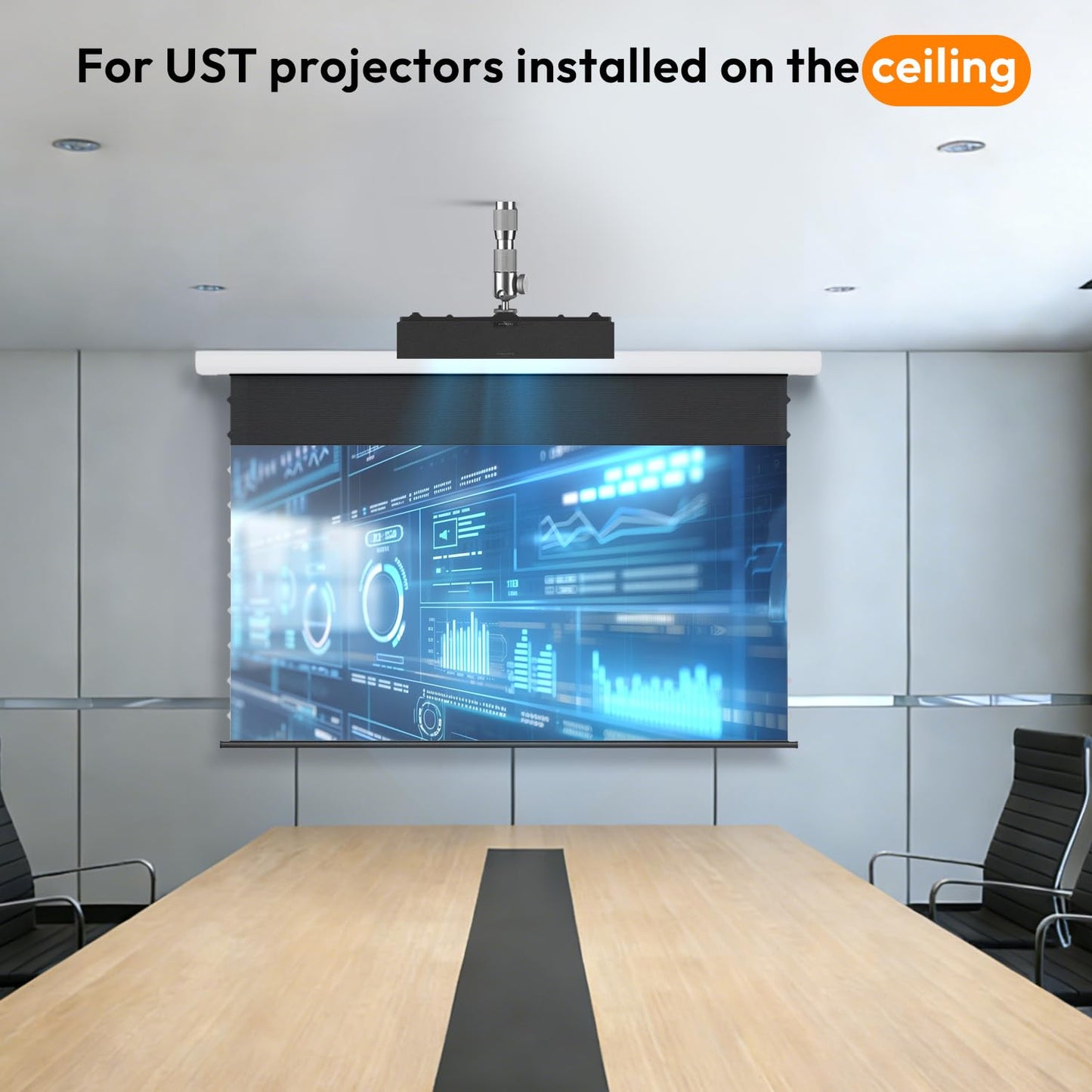 NothingProjector Motorized ALR Screen for Ultra Short Throw Projector, 95% Ambient Light Rejecting, 100" Drop Roll Down, 4K/8K UHD, Active 3D, Anti Daylight, Electric Retractable Automatic NothPJ B
