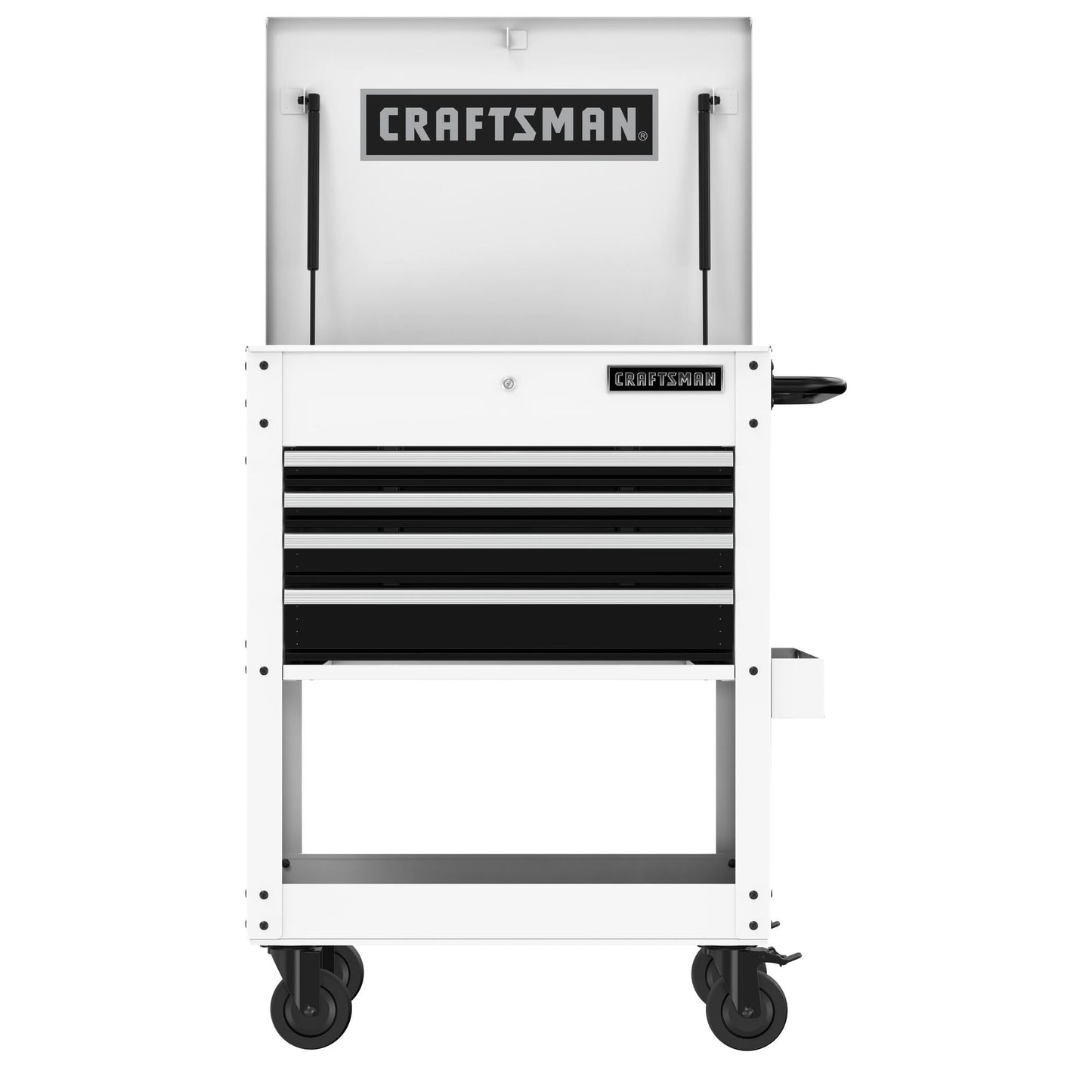 CRAFTSMAN Rolling Tool Chest with Drawers, Tool Box with Wheels and 4 Drawers, Power Outlets and USB, Protective Liner, Steel Utility Cart Storage Cabinet, Supports up to 700 lbs, White (CMST98276WW)