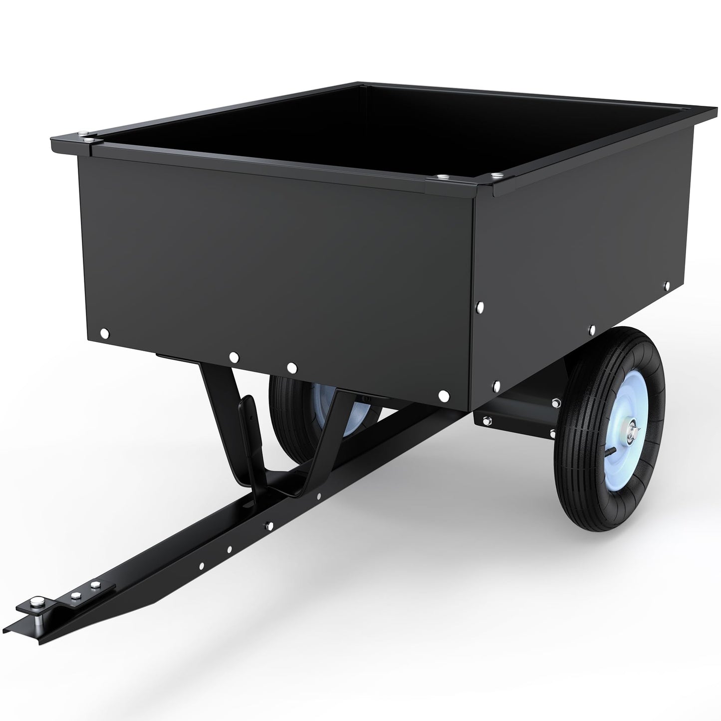 YITAMOTOR ATV Dump Trailer 350LBS, 8 Cu.Ft Tow Behind Utility Dump Trailer, Black Steel Utility Dump Cart for Garden & Yard Work, ATV/UTV Trailer Tow Behind Lawn for Riding Lawn Mower Tractor