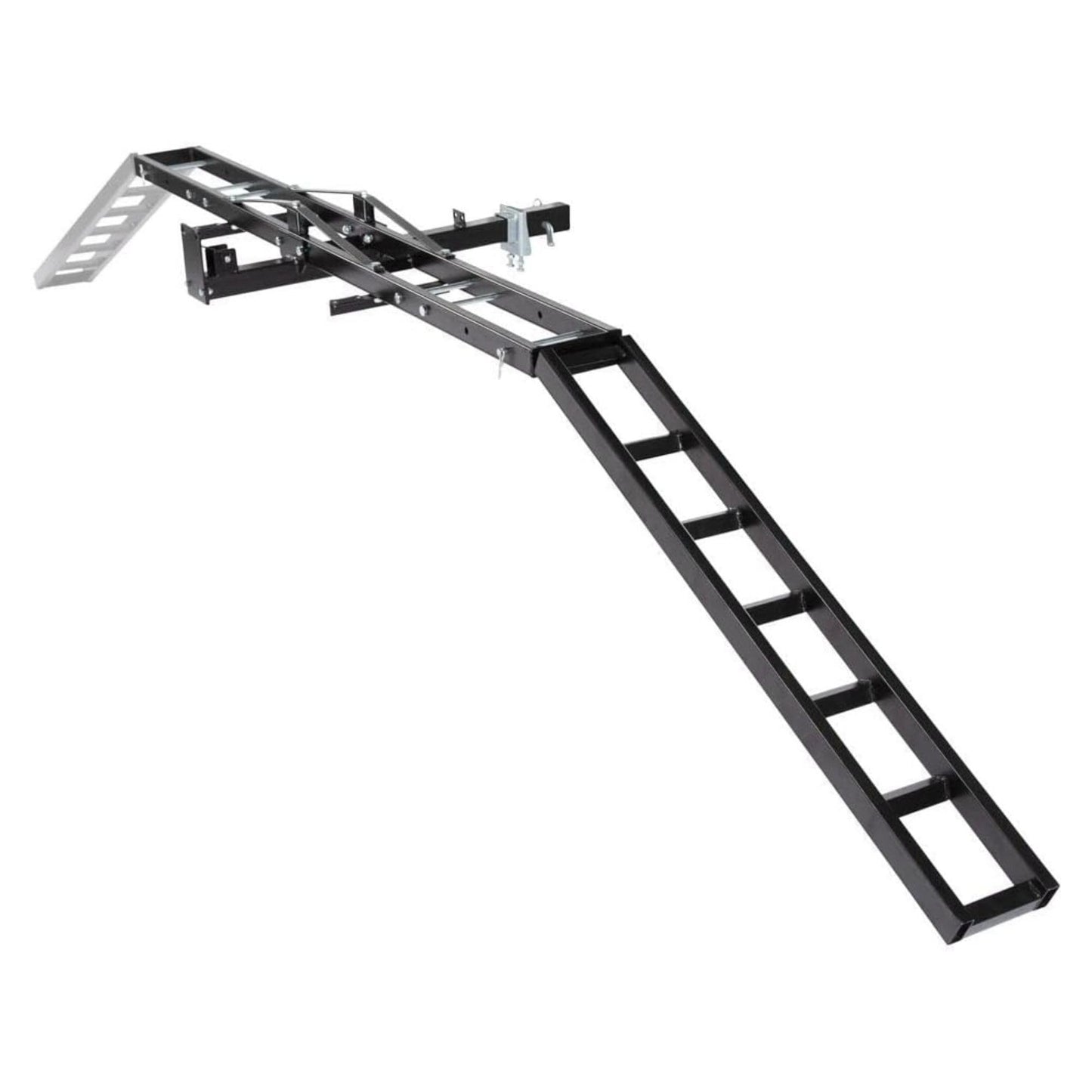 Black Widow Steel Motorcycle Carrier with Ramp for 2-Inch Receiver, 500 lb Capacity - Hitch-Mounted Dirt Bike and Scooter Hauler with Grit-Coated Track and Anti-Rattle Device for SUVs and Trucks