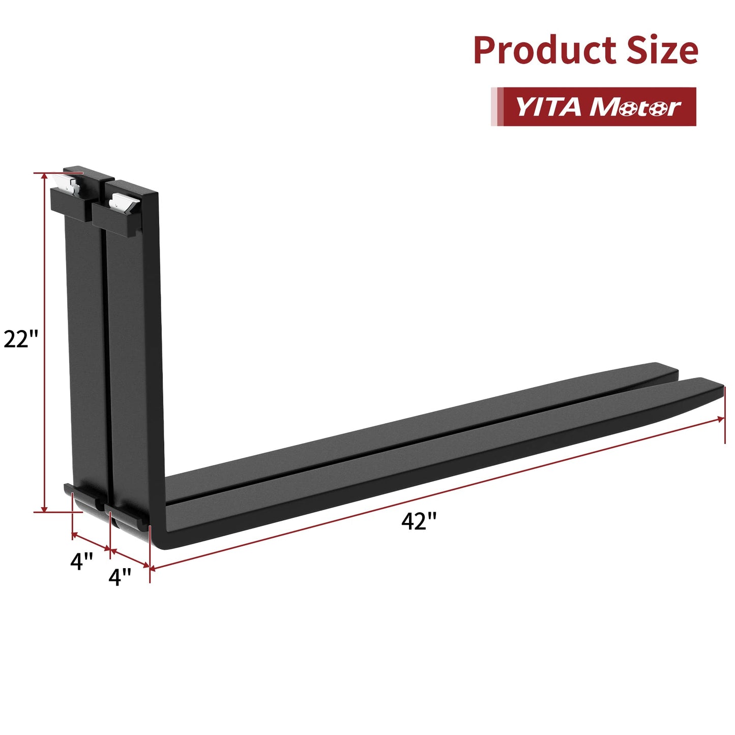 YITAMOTOR 48" Skid Steer Pallet Forks Blades Attachment, 2500 lbs Capacity