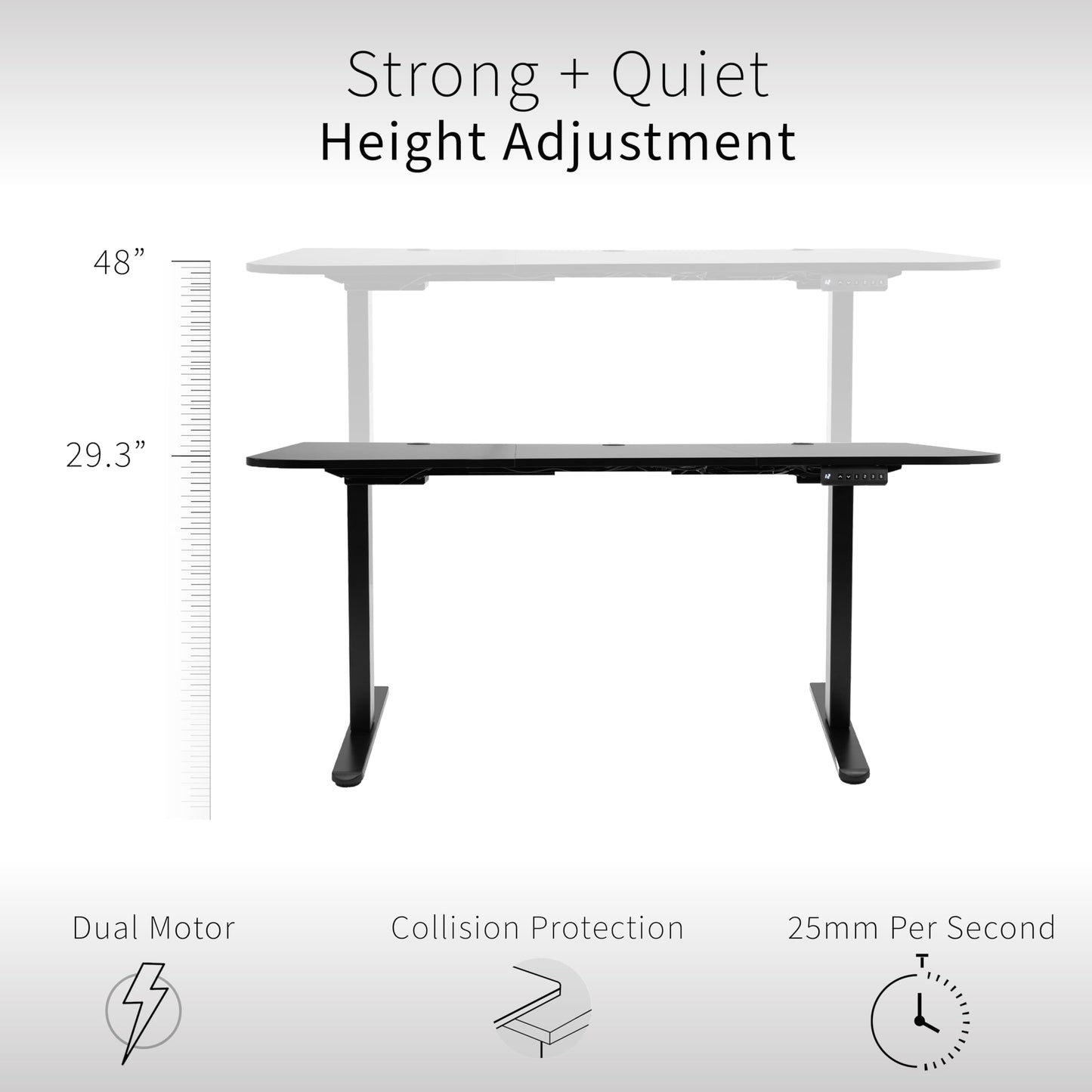 VIVO Electric 63 x 32 in Dual Motor Standing Desk, Memory Height Adjustment, E2B Series, Black Top Black Frame, DESK-KIT-E2B1B
